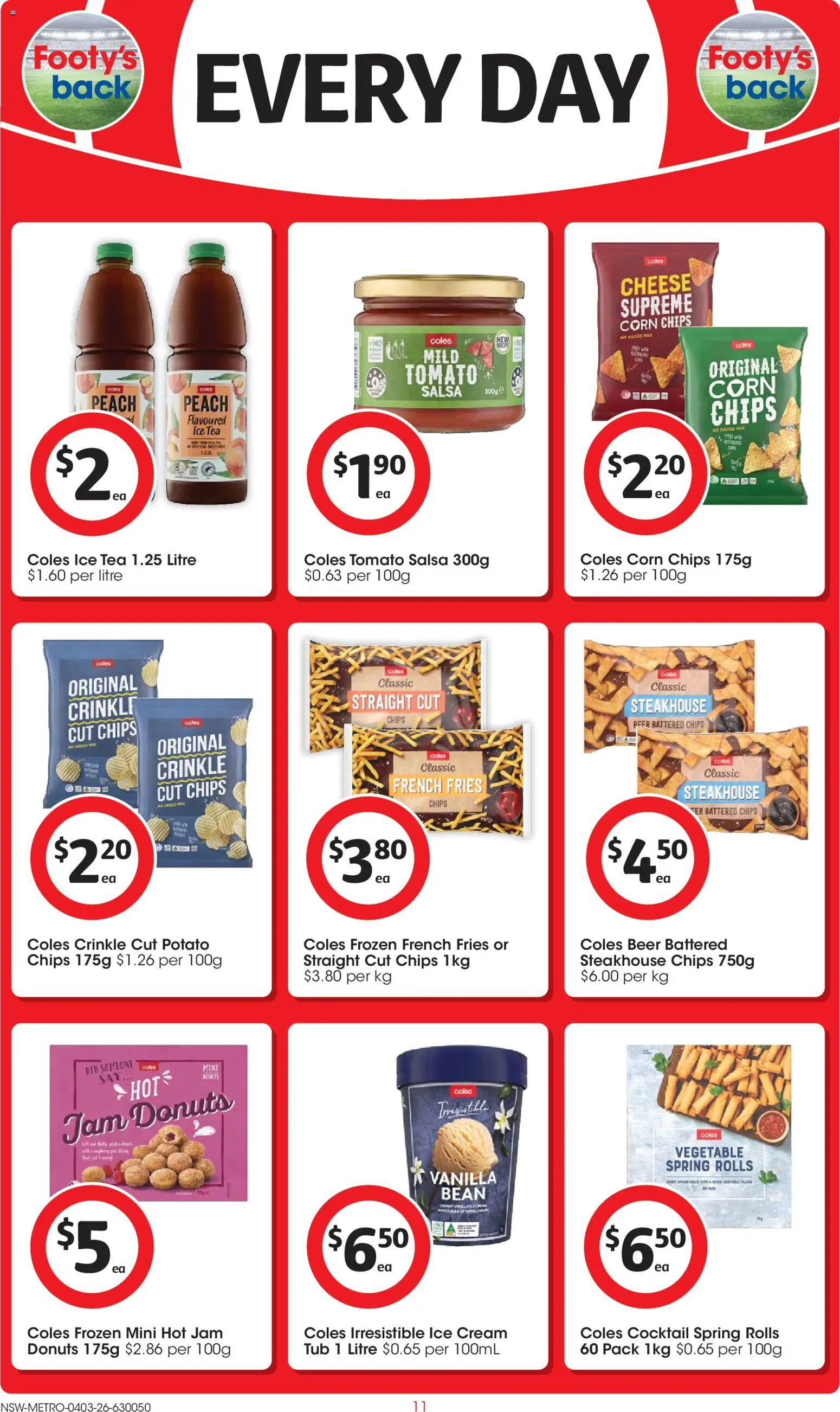 Coles catalogue - valid from 04.03.2026 | Page: 11 | Products: Donuts, Tea, Chips, Cream