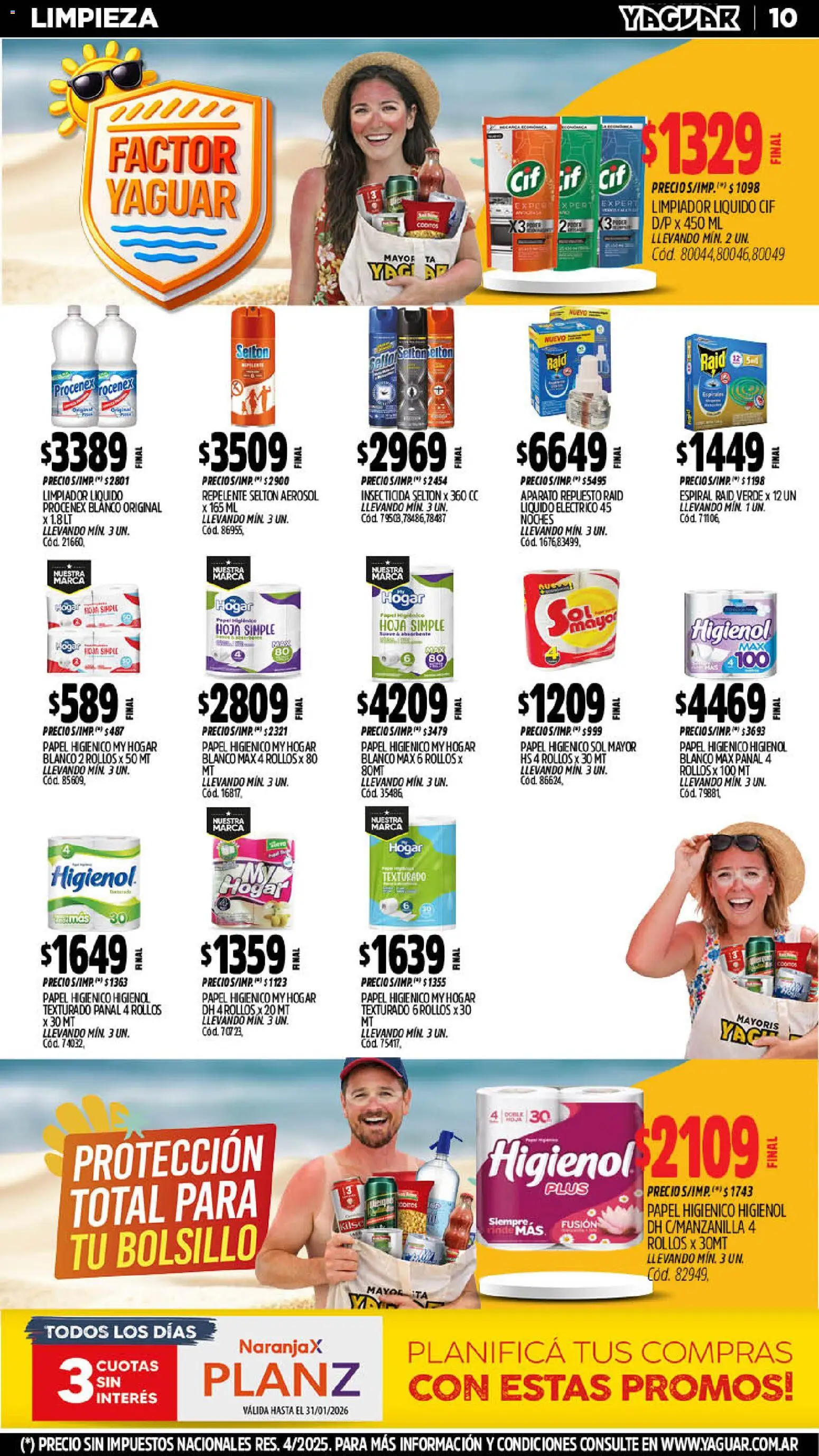 Yaguar - Oferta Semanal Salta │ válido desde el 19.01.2026 | Página: 10 | Productos: Repelente, Papel higiénico, Insecticida, Limpiador