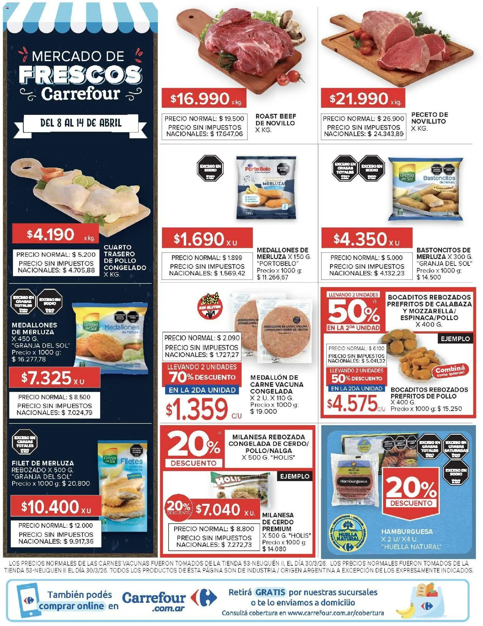 Carrefour ofertas │ válido desde el 08.04.2026 | Página: 15 | Productos: Pollo, Milanesa, Cerdo, Té