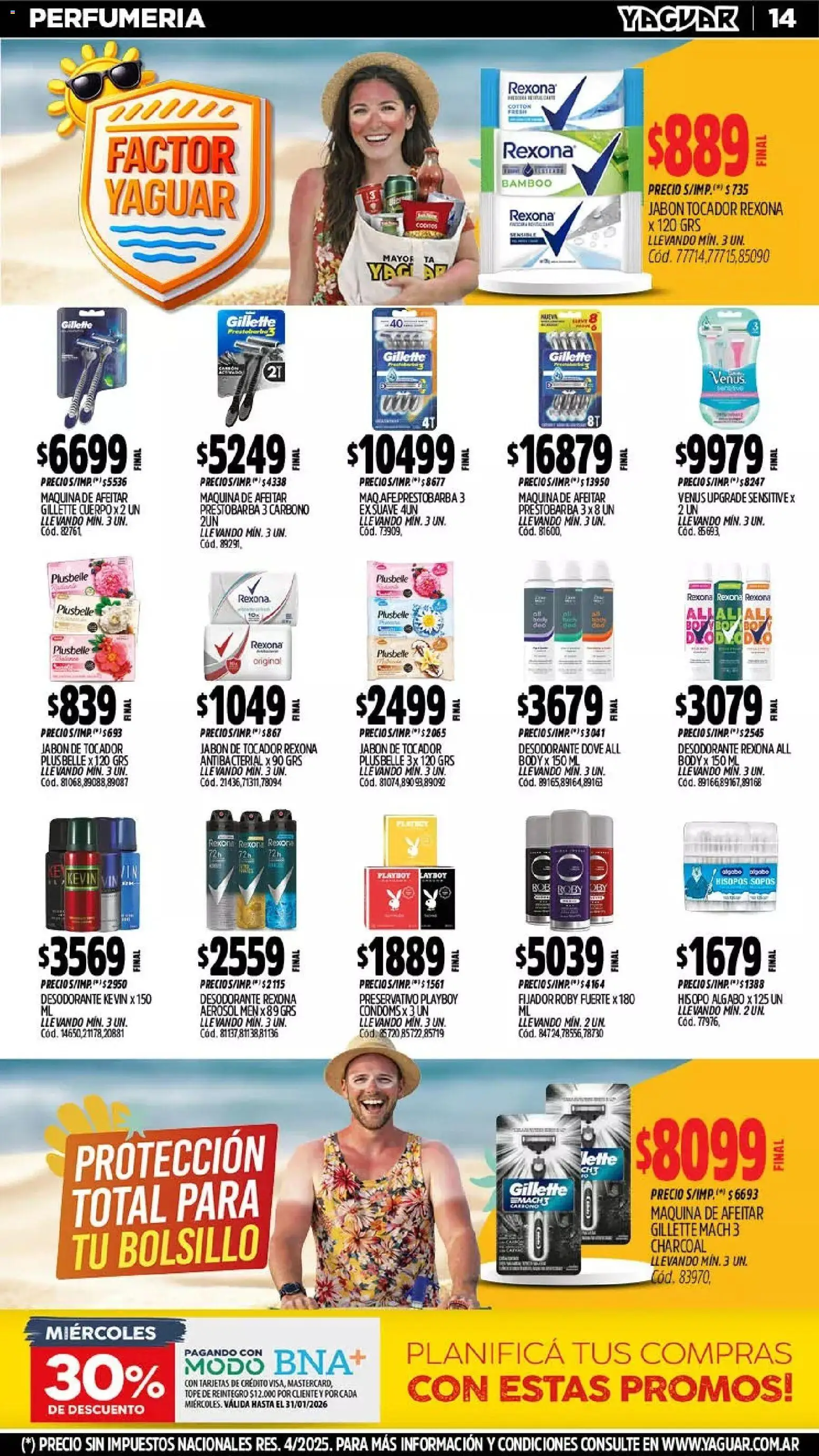 Yaguar - Oferta Semanal Neuquen │ válido desde el 26.01.2026 | Página: 14 | Productos: Body, Maquina de afeitar, Fijador, Desodorante