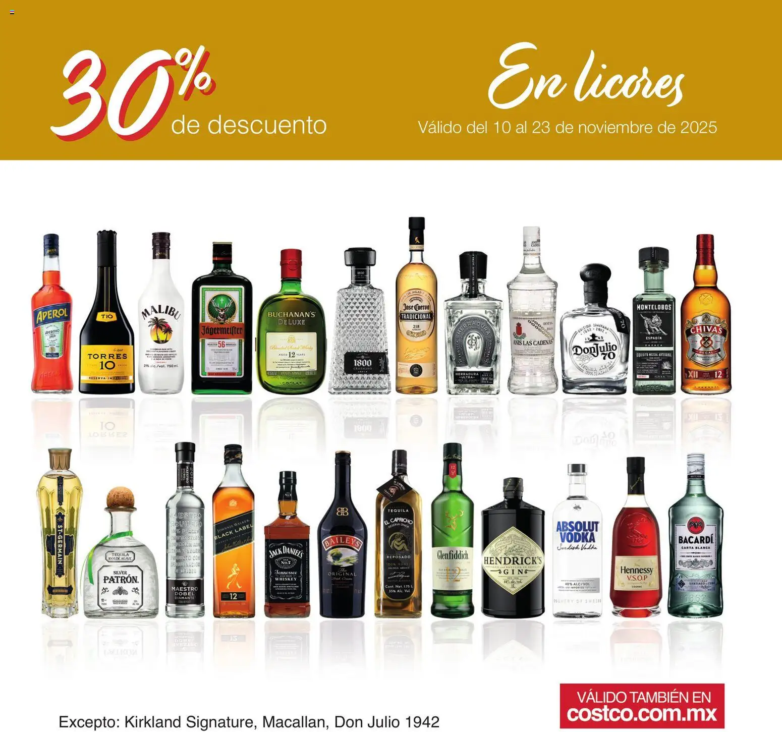Nuevas ofertas de Costco válidas en toda la República Mexicana desde el 10.11.2025. ¡Encuentra las mejores ofertas en Costco catálogo Pre-Navideños! | Página: 11 | Productos: Whiskey, Tequila, Vodka, Whisky