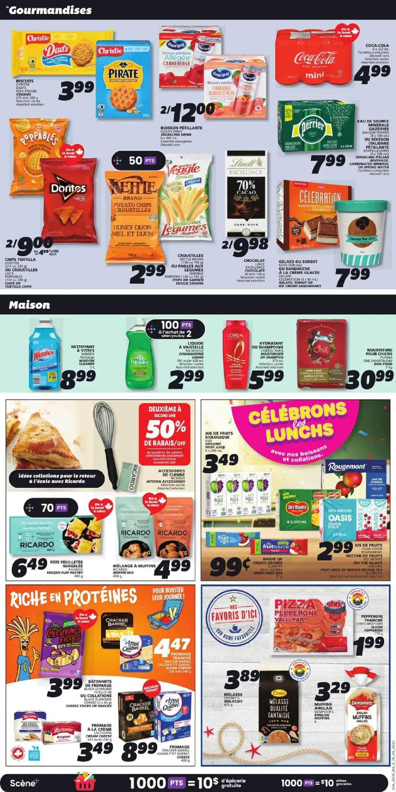 IGA flyer valid from 14.08.2025 | Page: 10 | Products: Ice cream, Shampoo, Chocolate, Pizza