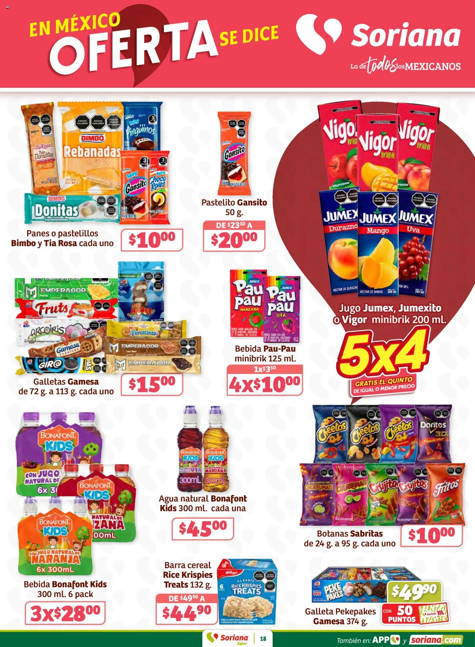 Nuevas ofertas de Soriana válidas en toda la República Mexicana desde el 02.01.2026. ¡Encuentra las mejores ofertas en Soriana - Preciazazaso Súper: BCS, Jal, Nay, Sin, Son! | Página: 18 | Productos: Mango, Jugo, Galletas, Barra