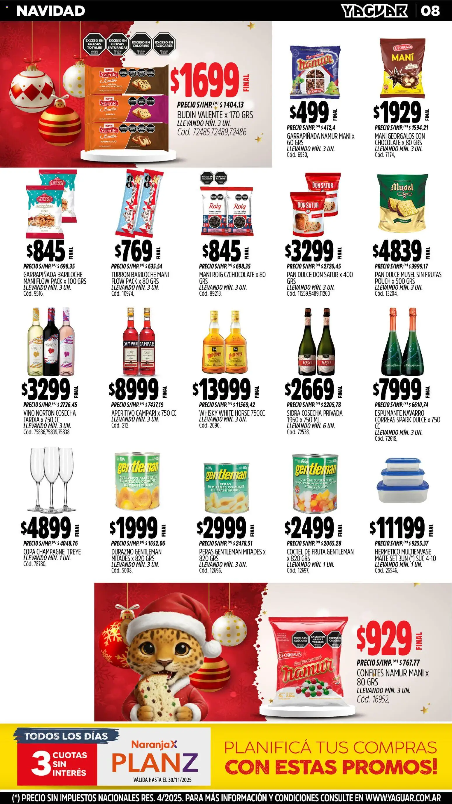 Yaguar - General Roca │ válido desde el 17.11.2025 | Página: 8 | Productos: Durazno, Mani, Pan, Chocolate