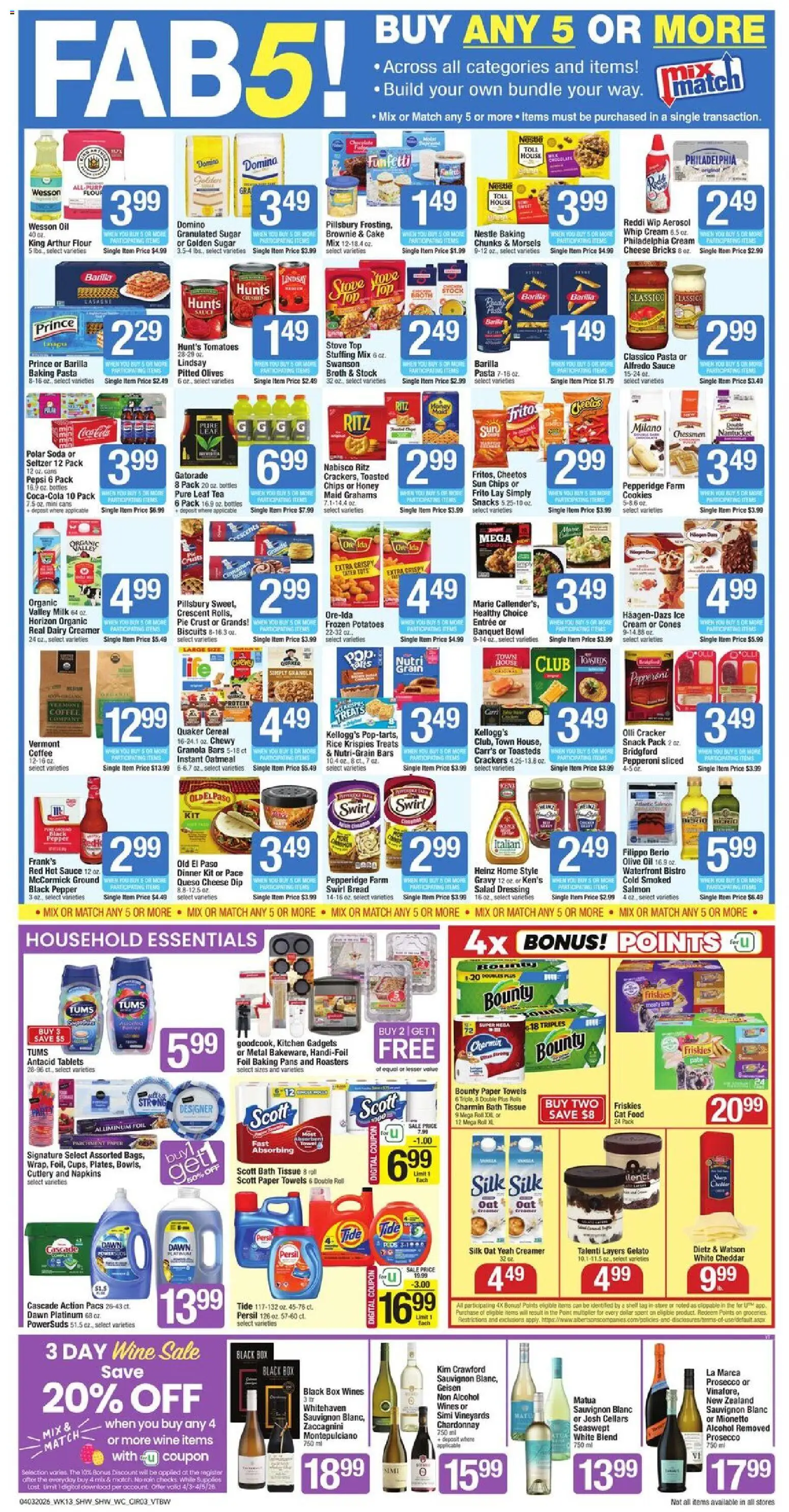 Shaw's Weekly Ad - VT - valid from 03.04.2026 | Page: 3 | Products: Milk, Cookies, Pepper, Stove