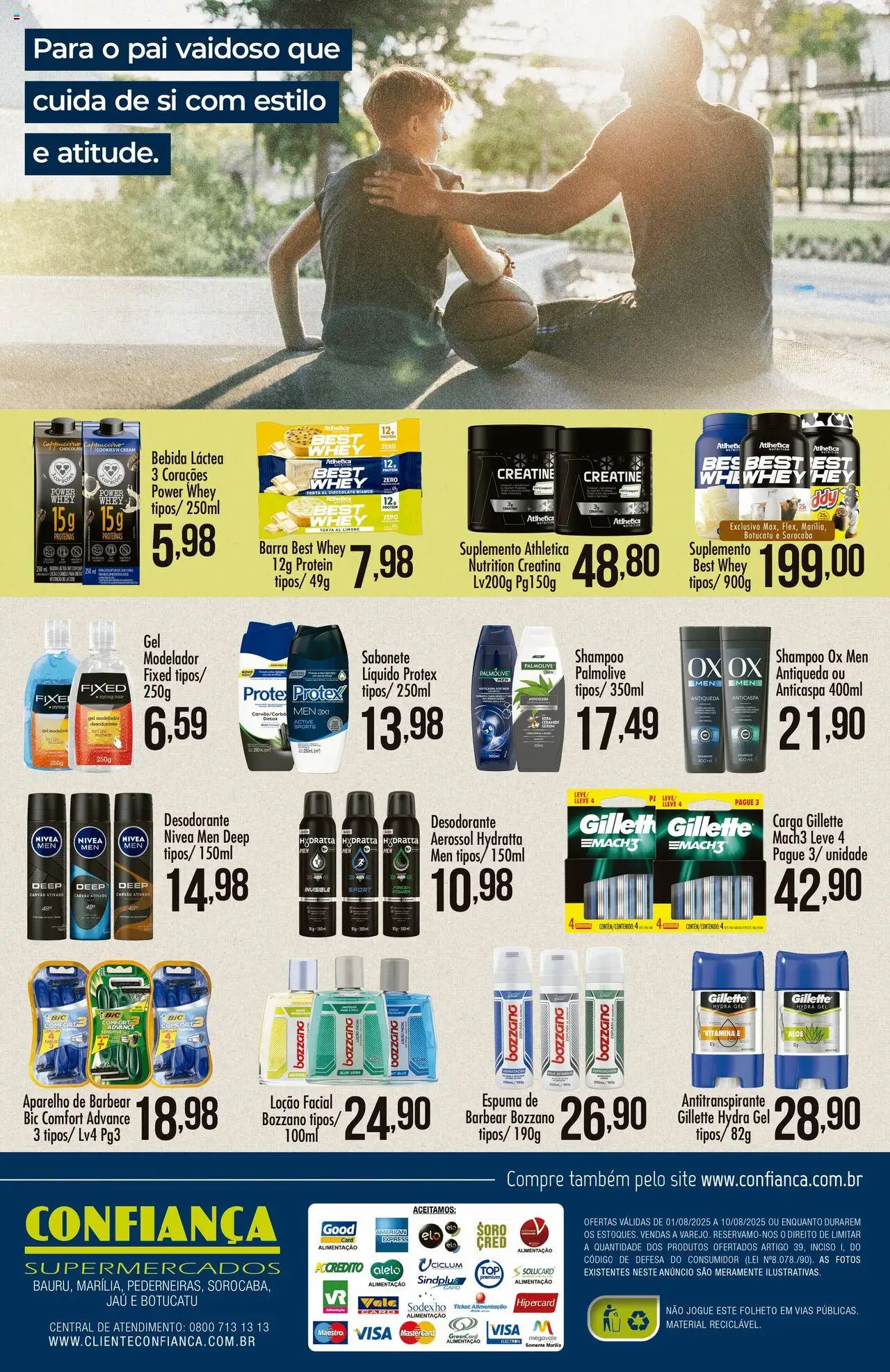 Confiança Folheto - válido de 01.08.2025 | Página: 4 | Produtos: Shampoo, Sabonete, Aparelho de barbear, Pá