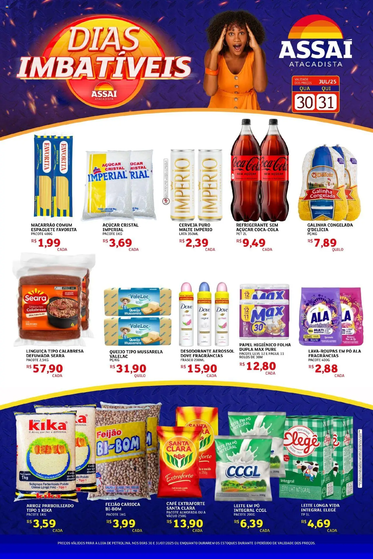 Assaí Atacadista Folheto - válido de 30.07.2025 | Página: 1 | Produtos: Almofada, Queijo, Café, Macarrão