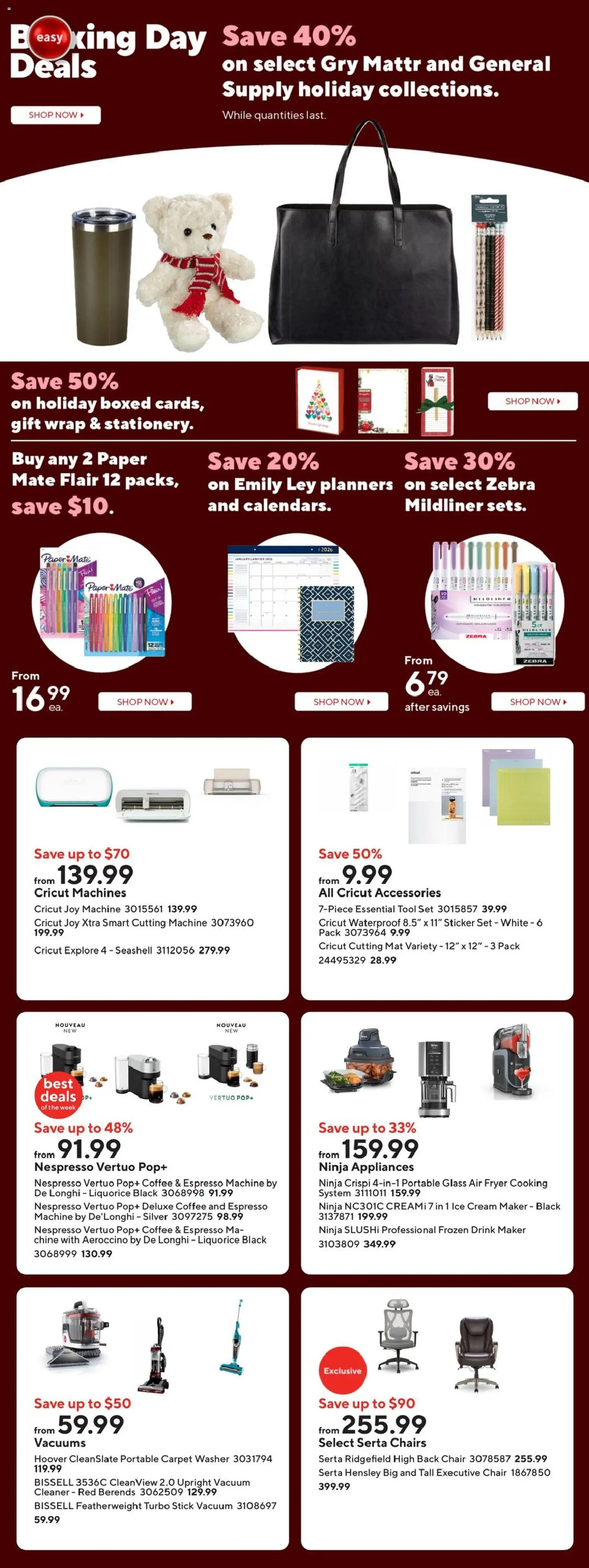 Staples flyer valid from 25.12.2025 | Page: 10 | Products: Ice cream, Fryer, Chair, Carpet