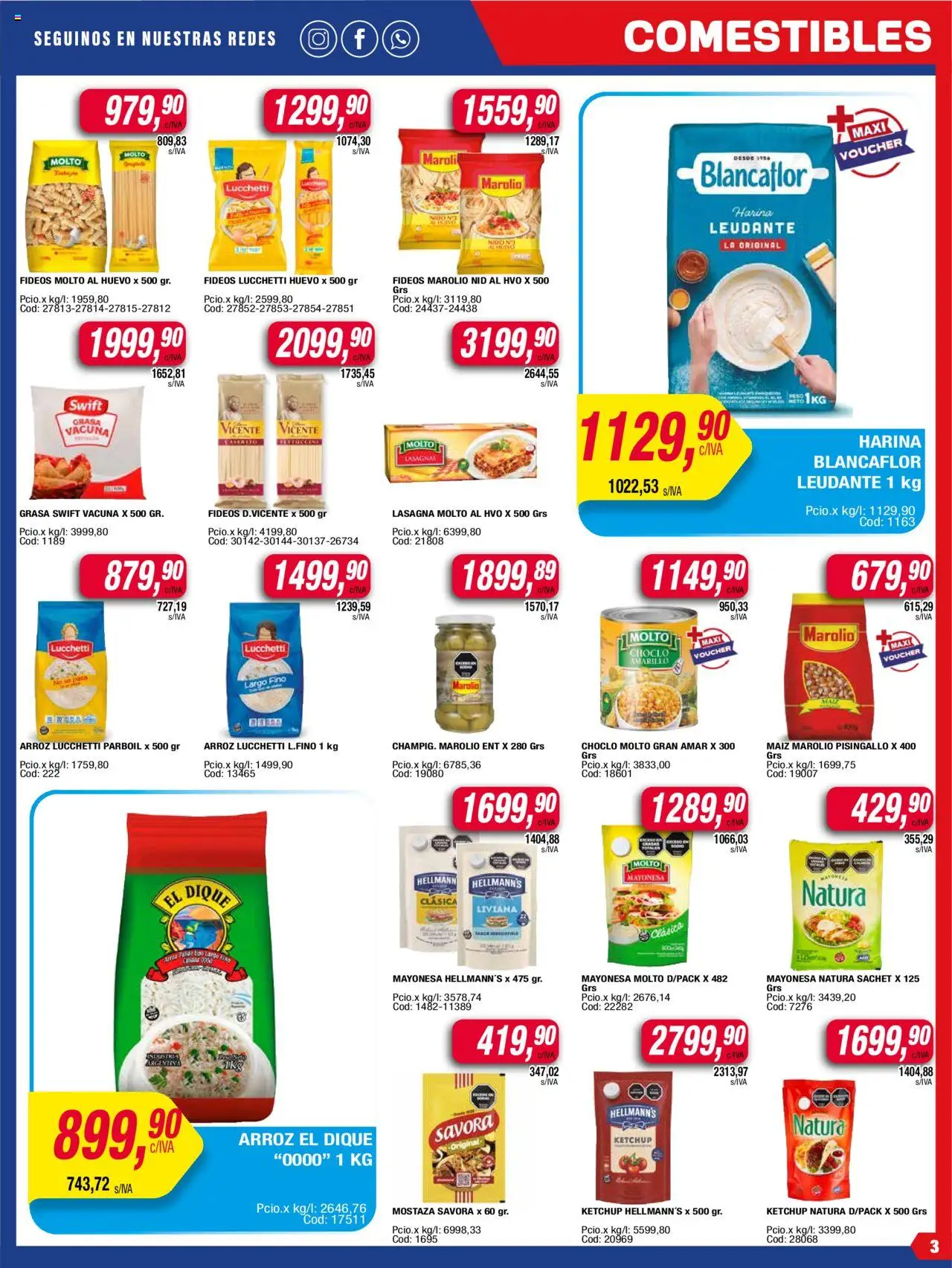 Maxiconsumo ofertas │ válido desde el 23.06.2025 | Página: 3 | Productos: Harina, Mayonesa, Fideos, Cava