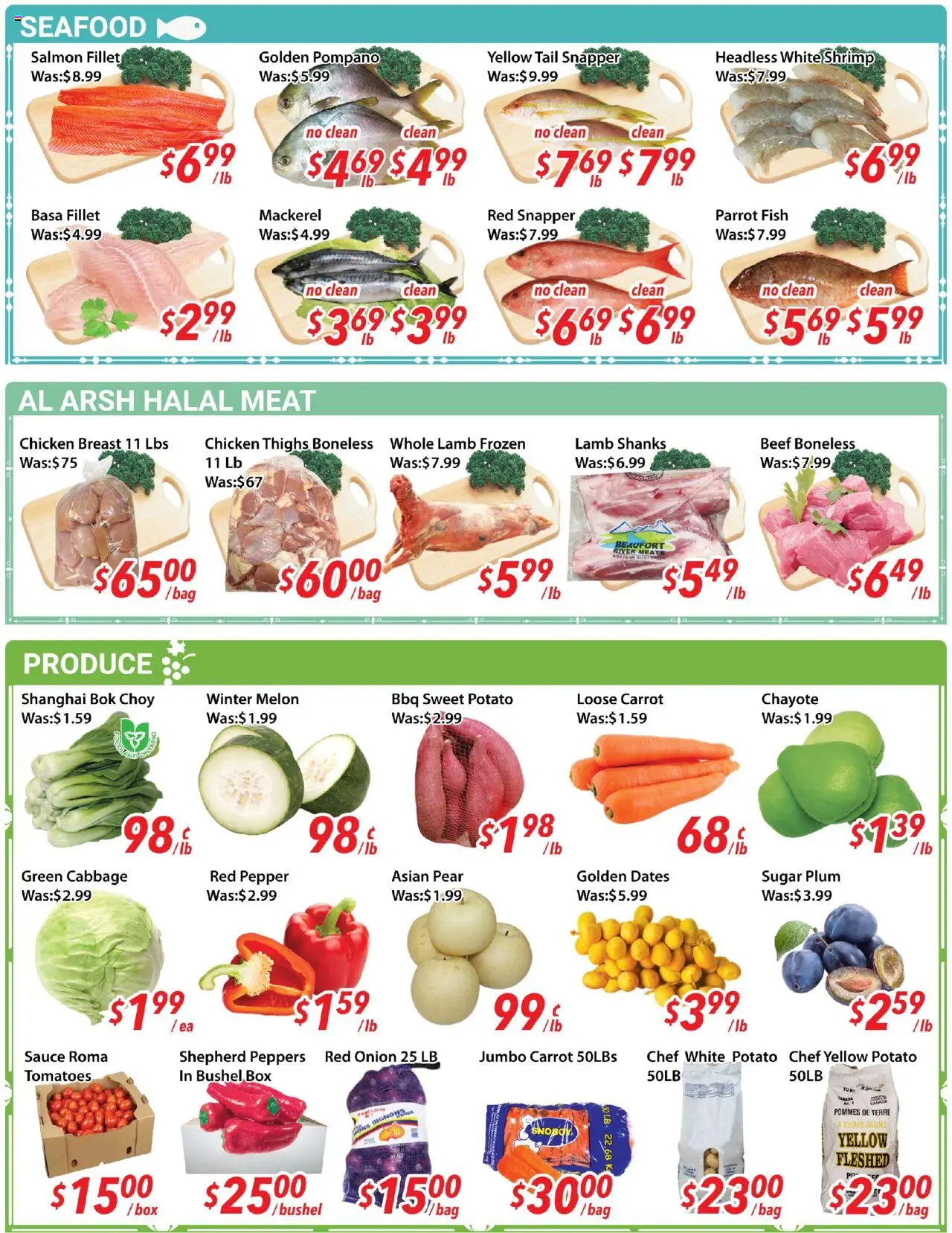 Ample Food Market flyer valid from 12.09.2025 | Page: 2 | Products: Fish, Carrot, Box, Chicken