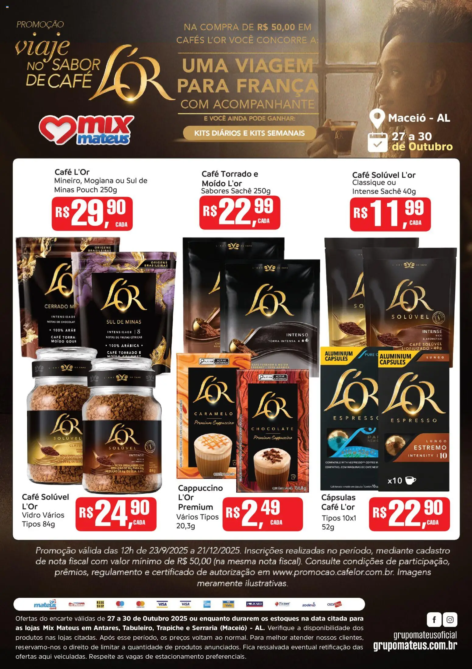 Mateus Folheto - válido de 27.10.2025 | Página: 1 | Produtos: Café, Chocolate, Açúcar, Café solúvel