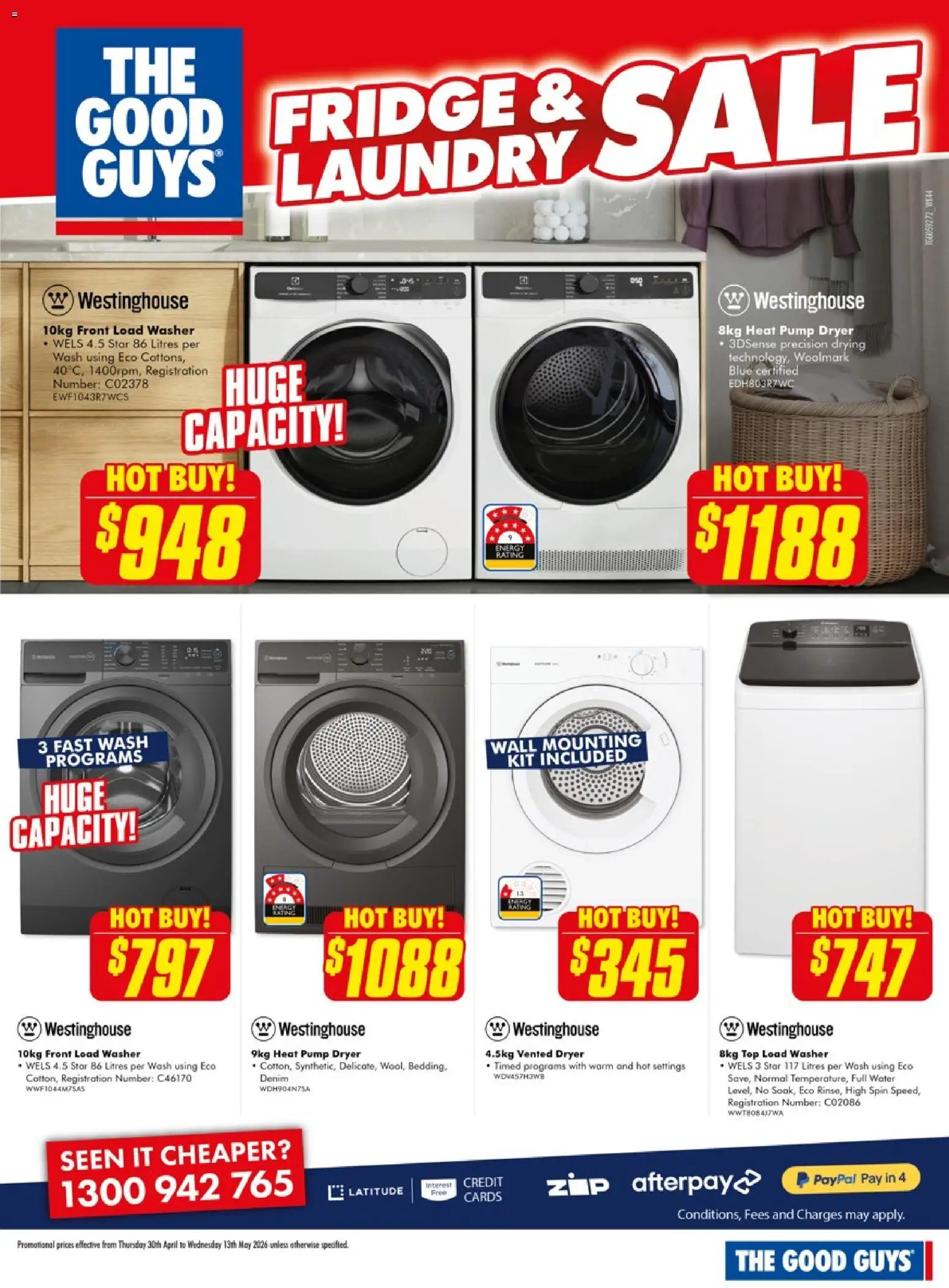 The Good Guys catalogue - valid from 30.04.2026 | Page: 8 | Products: Denim, Water, Laundry, Fridge