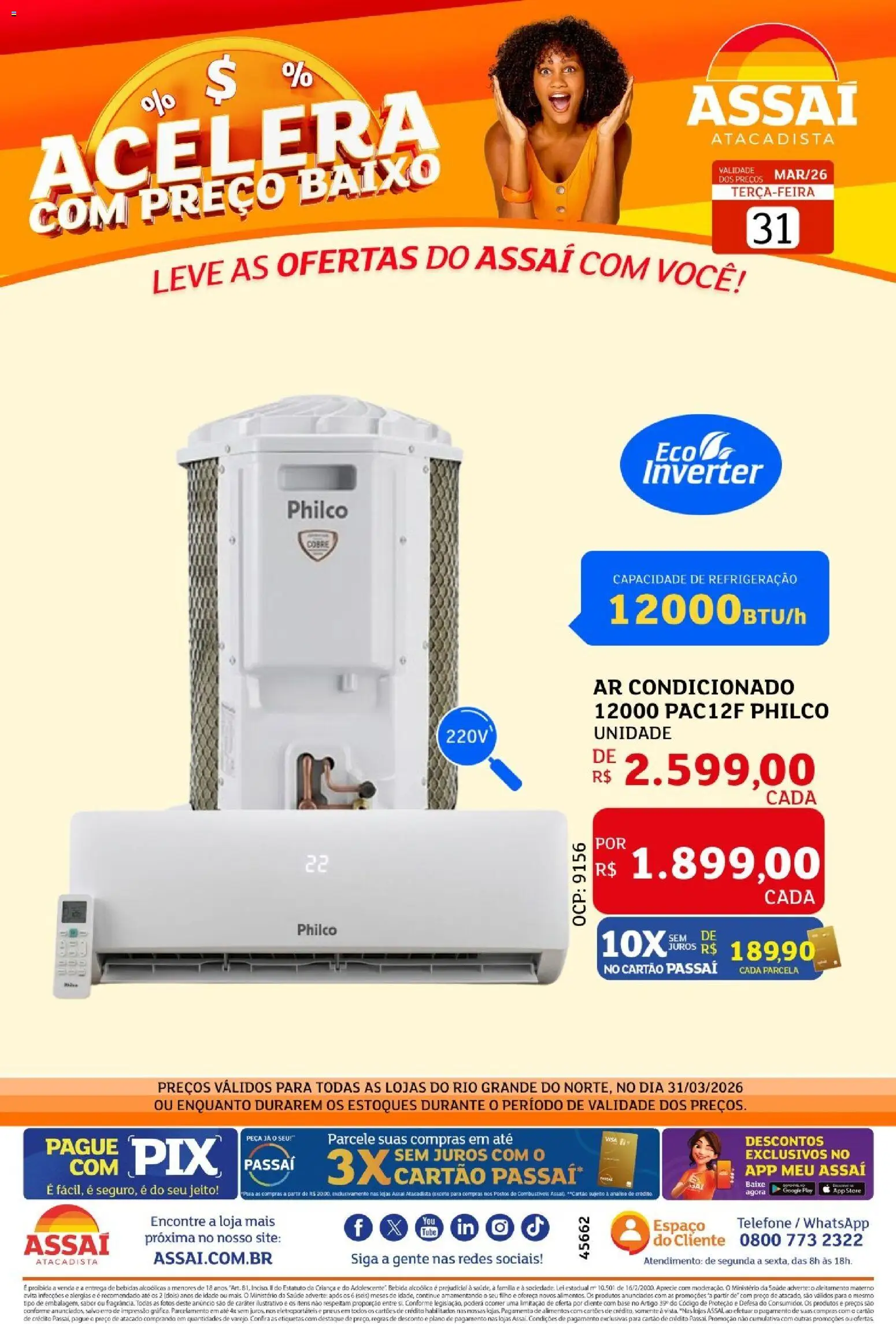 Assaí Atacadista Folheto - válido de 31.03.2026 | Página: 1 | Produtos: Pneus, Base, Baixo, Bebida