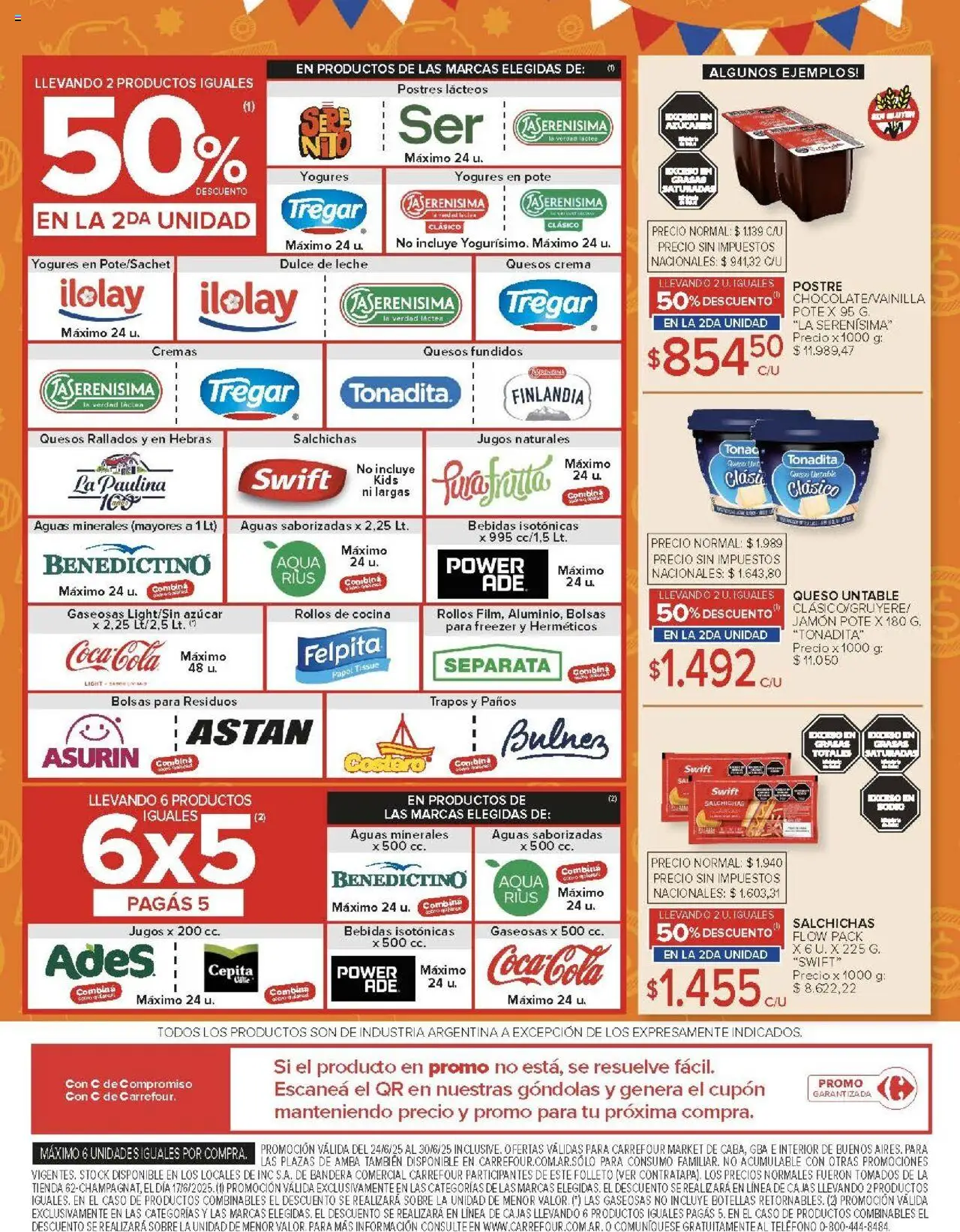 Carrefour ofertas │ válido desde el 24.06.2025 | Página: 41 | Productos: Sobre, Dulce de leche, Leche, Jamón