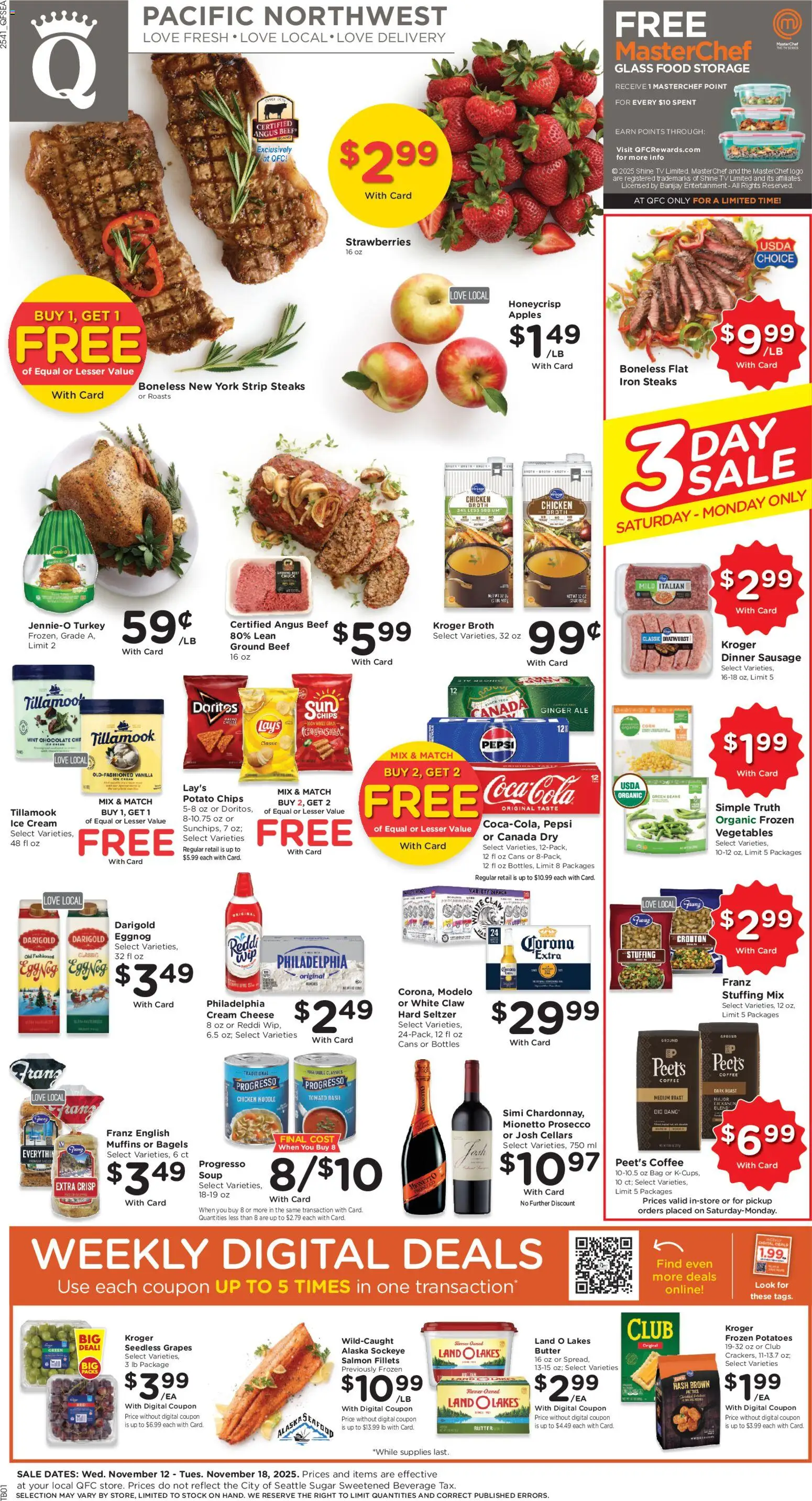QFC Black Friday - valid from 12.11.2025 | Page: 1 | Products: Cheese, Chocolate, Apples, Cream
