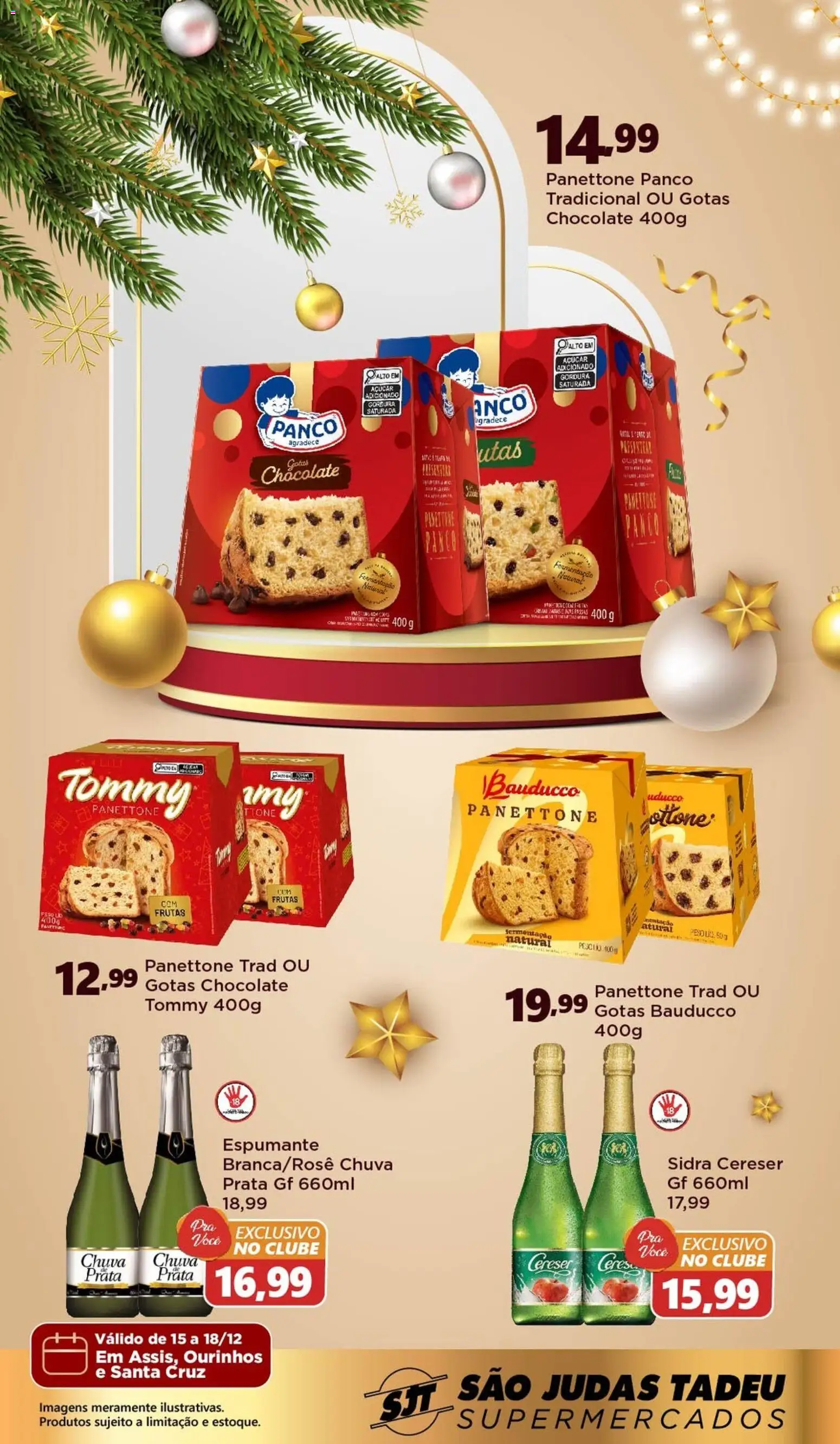 São Judas Tadeu Folheto - válido de 15.12.2025 | Página: 1 | Produtos: Espumante, Panettone, Chocolate, Açúcar