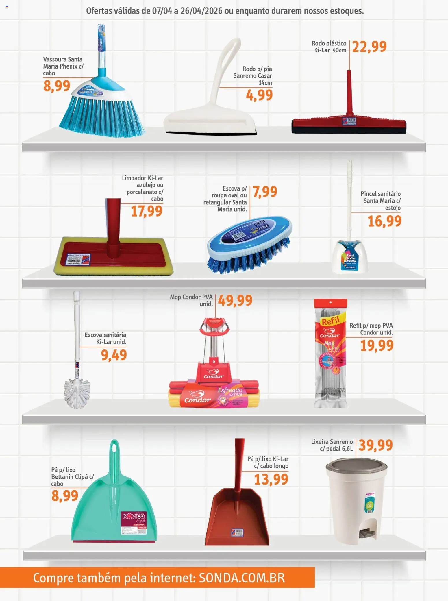 Sonda Folheto - válido de 07.04.2026 | Página: 10 | Produtos: Mop, Escova, Tanque, Vassoura