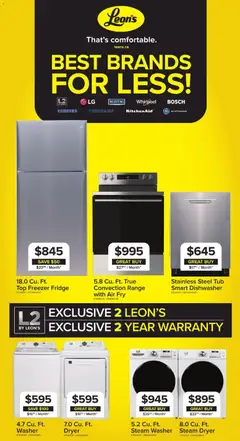 Preview of Leon's flyer - BBFL Appliances from shop Leon's valid from 20.11.2025