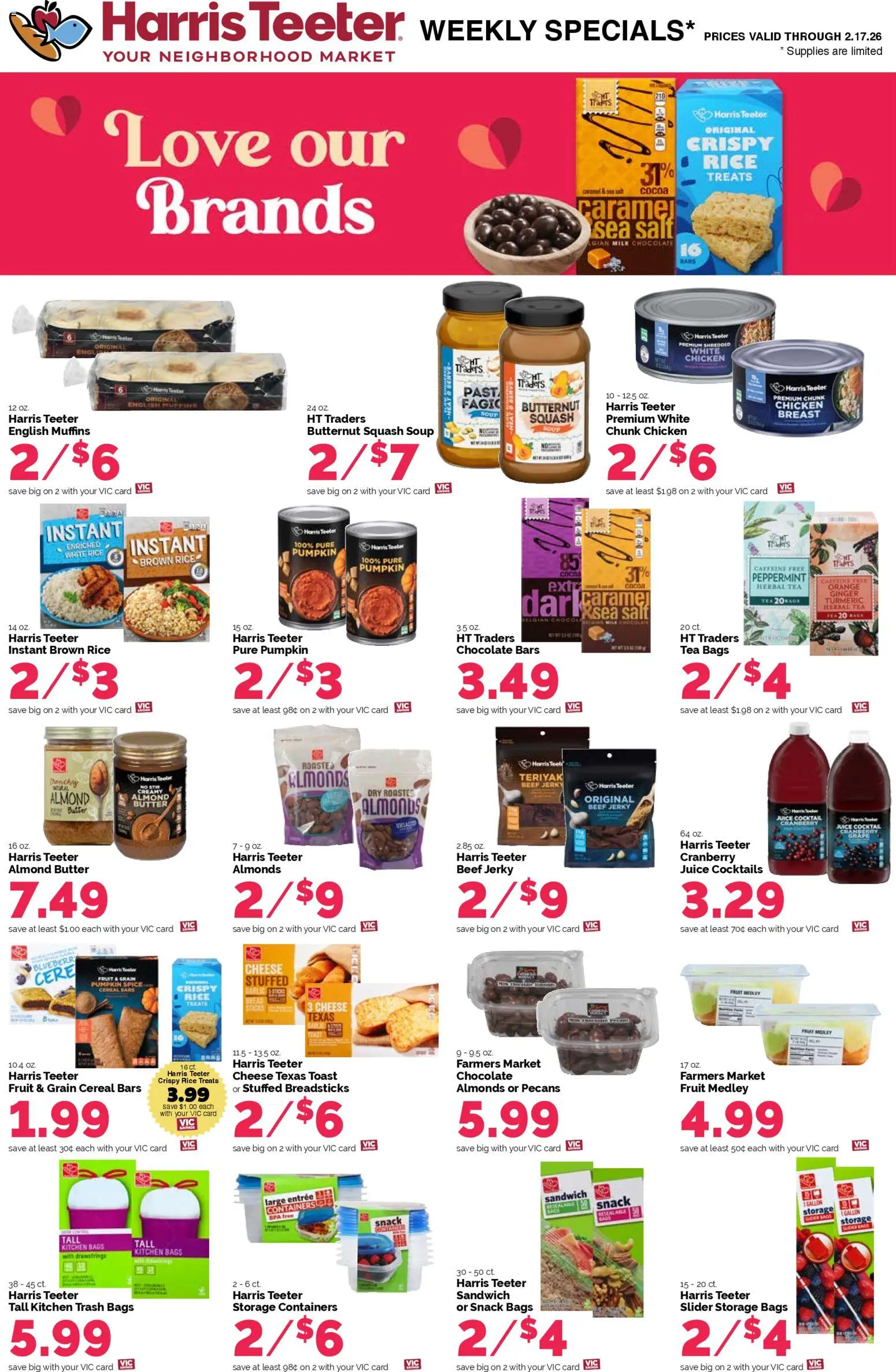 Harris Teeter Weekly Ad - SC - valid from 11.02.2026 | Page: 13 | Products: Milk, Chocolate, Tea, Beef