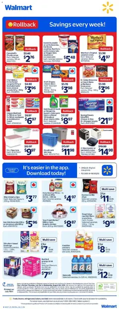 Walmart flyer valid from 31.07.2025 | Page: 2 | Products: Ketchup, Fabric softener, Butter, Chicken