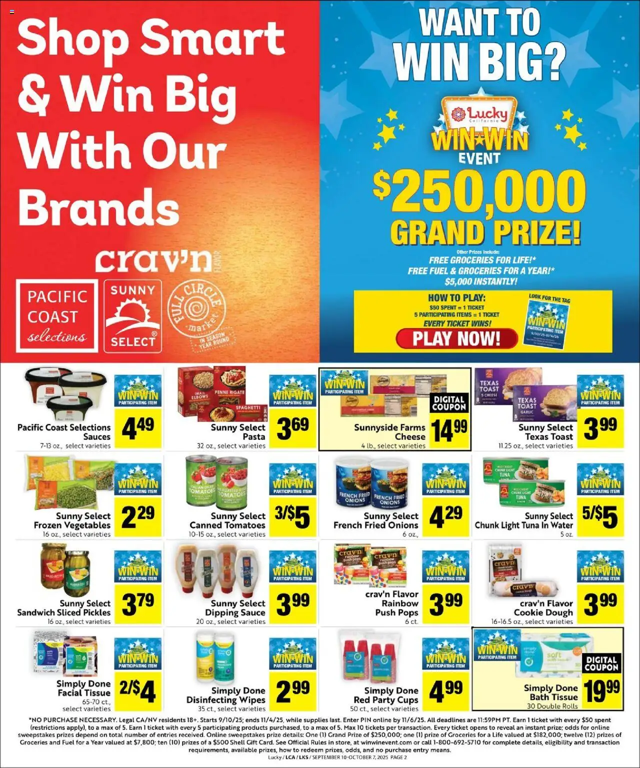 Lucky Supermarkets Save Even More - valid from 10.09.2025 | Page: 2 | Products: Bath, Pasta, Water, Garlic