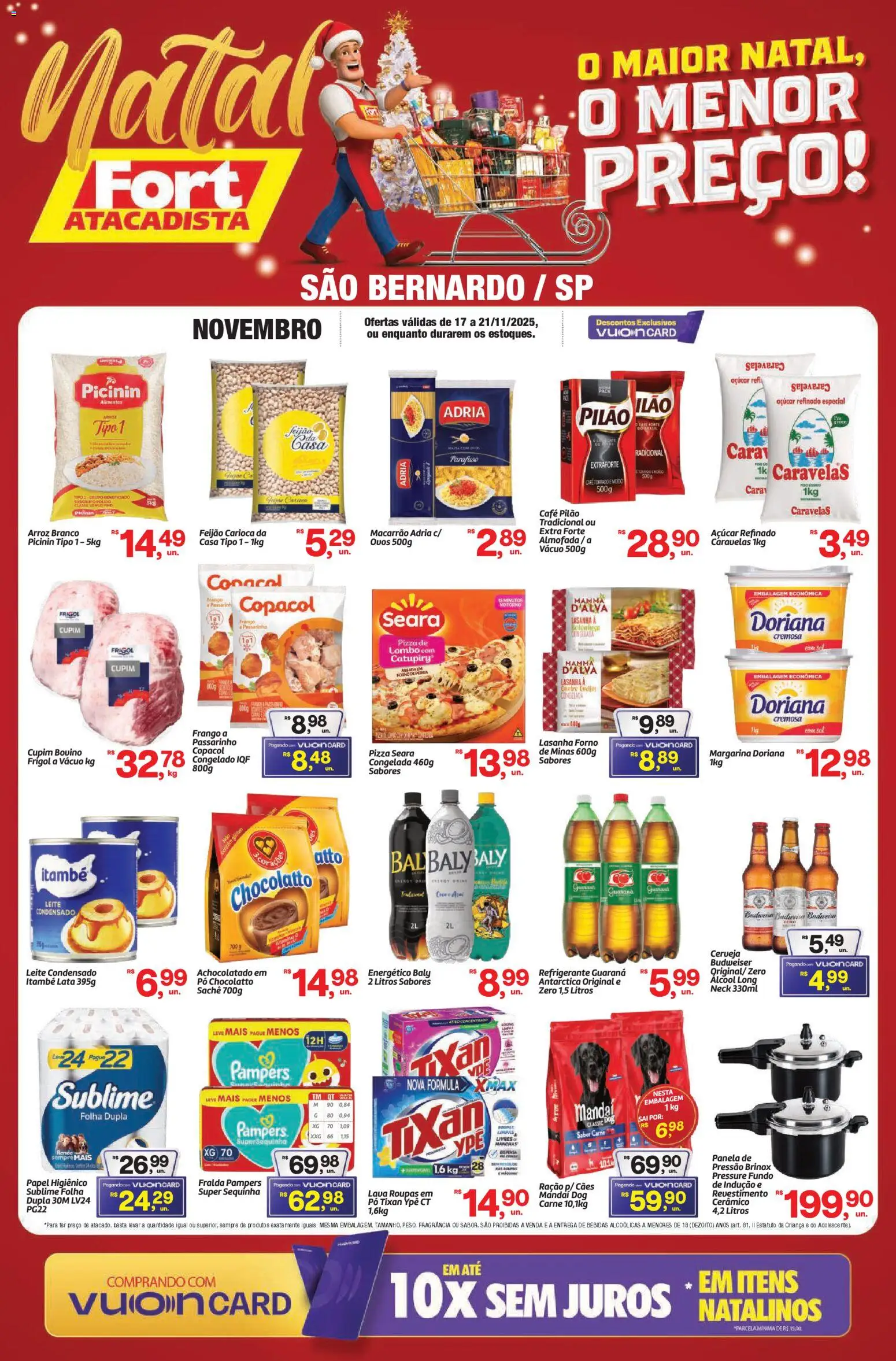 Fort Atacadista Folheto - válido de 17.11.2025 | Página: 1 | Produtos: Doriana, Leite, Cerveja, Roupas