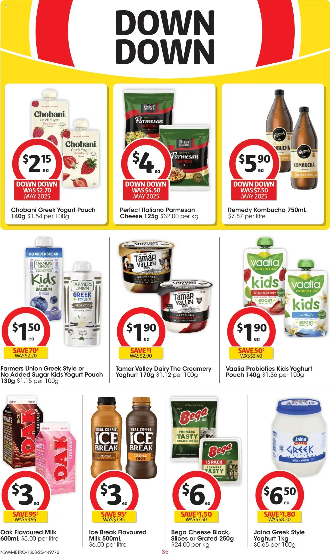 Coles catalogue - valid from 13.08.2025 | Page: 35 | Products: Yoghurt, Strawberries, Raspberry, Bag
