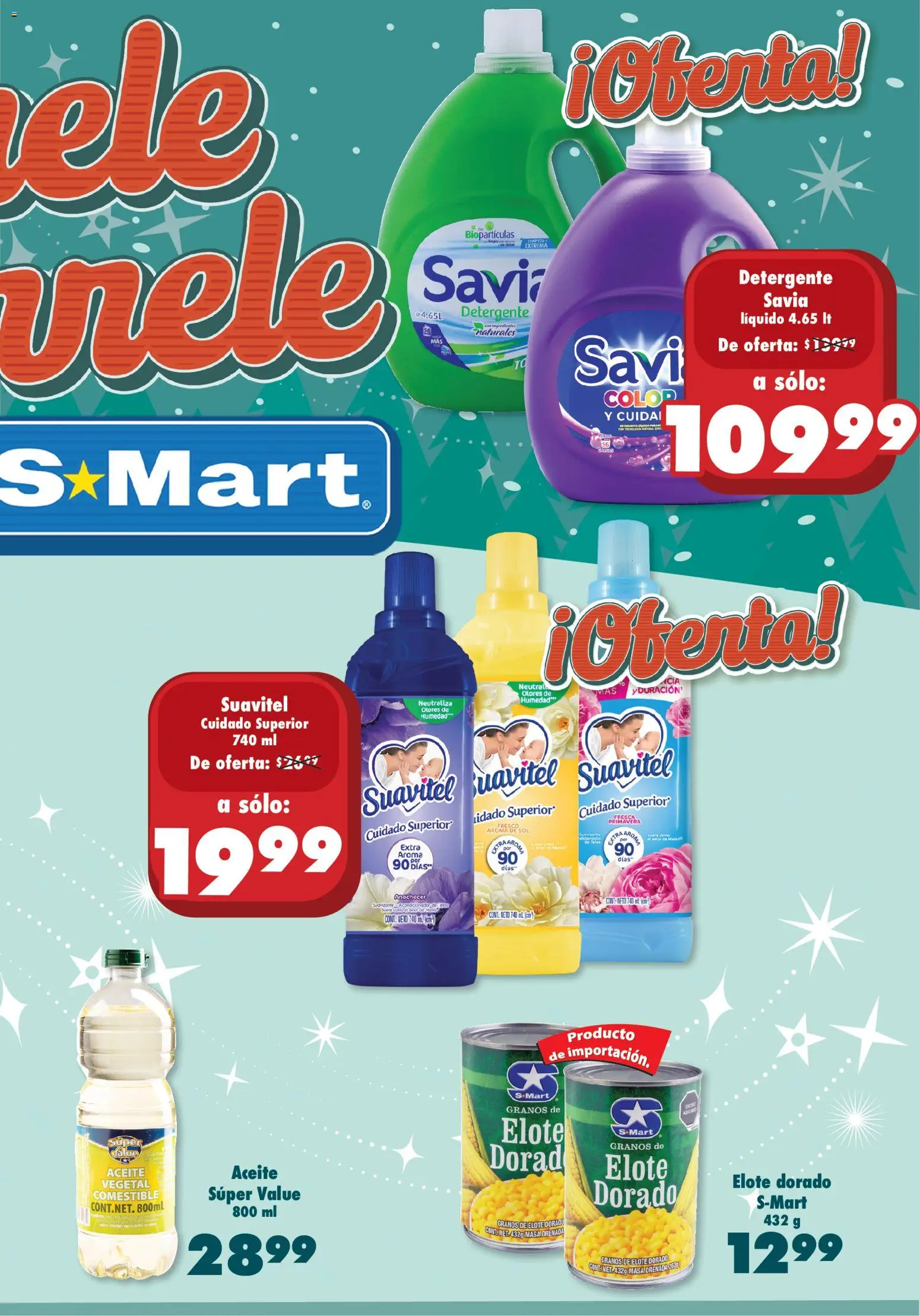 Nuevas ofertas de S-Mart válidas en toda la República Mexicana desde el 25.11.2025. ¡Encuentra las mejores ofertas en S-Mart folleto Monterrey! | Página: 3 | Productos: Detergente, Aceite, Suavizante, Acondicionador