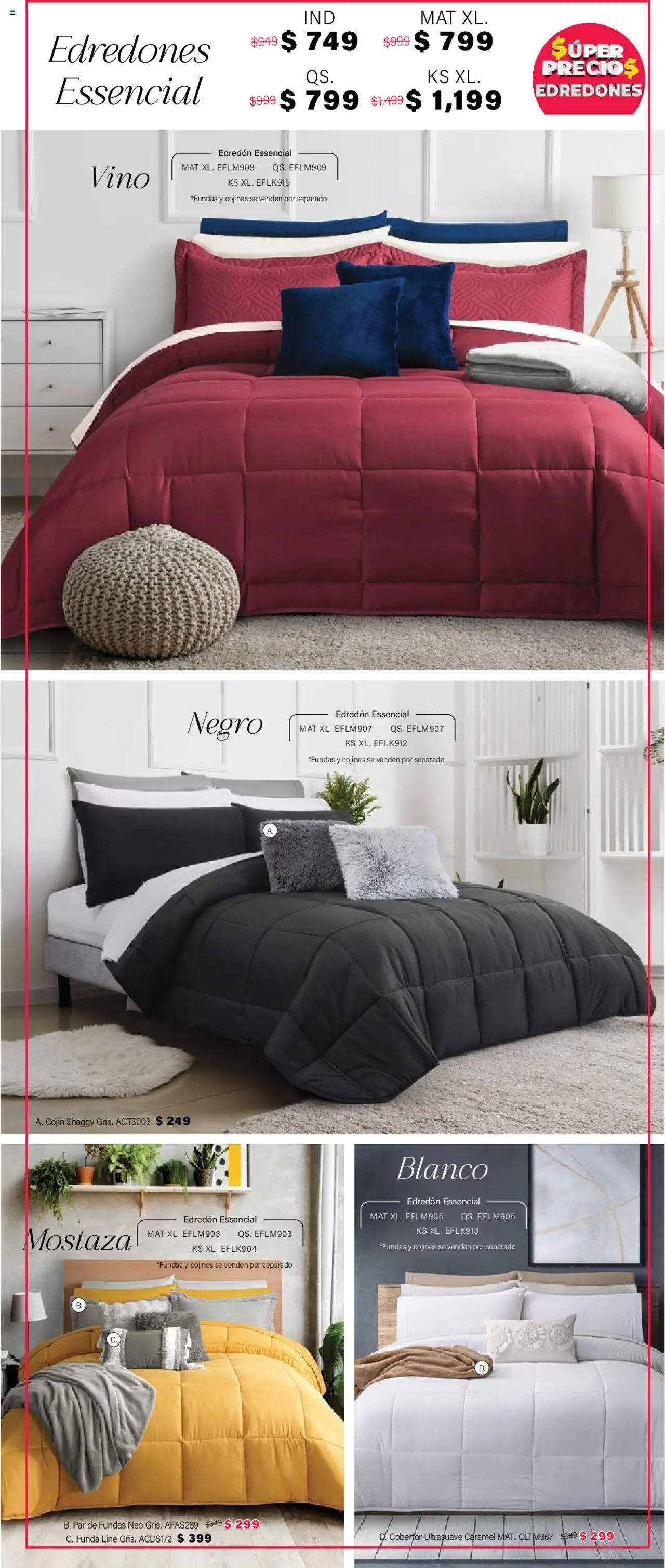 Nuevas ofertas de Colchas Concord válidas en toda la República Mexicana desde el 01.08.2025. ¡Encuentra las mejores ofertas en Colchas Concord - Catálogo! | Página: 342 | Productos: Mostaza, Cobertor, Funda, Vino
