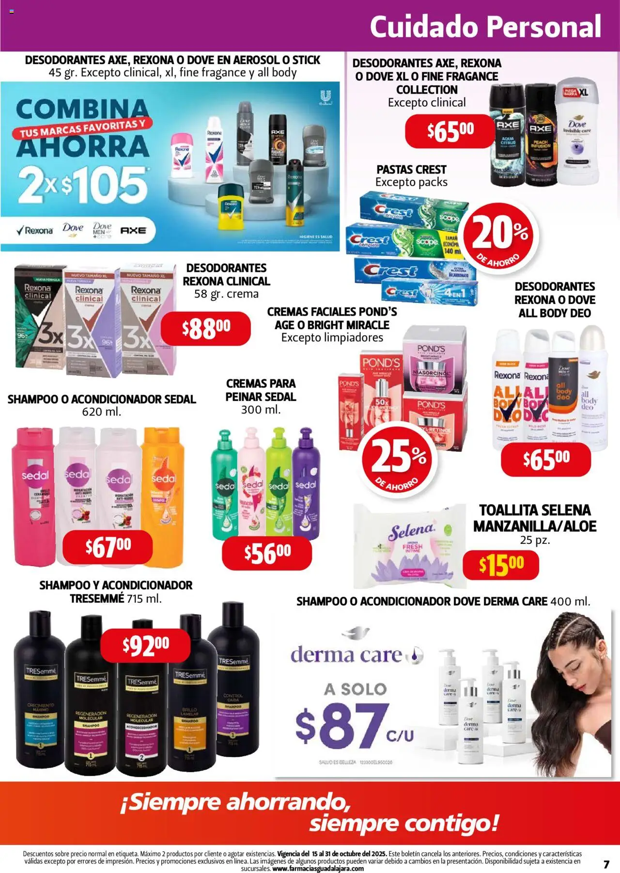 Nuevas ofertas de Farmacia Guadalajara válidas en toda la República Mexicana desde el 15.10.2025. ¡Encuentra las mejores ofertas en Farmacia Guadalajara - Catálogo! | Página: 7 | Productos: Crema, Brillo, Body, Sobre