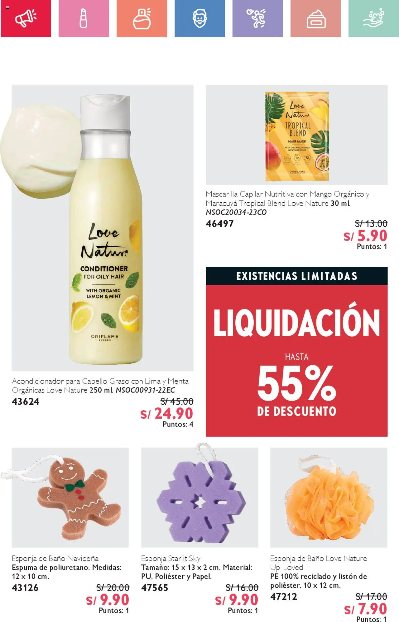 Catálogo Oriflame válido desde 02.08.2025 | Página: 71 | Productos: Esponja, Acondicionador, Baño