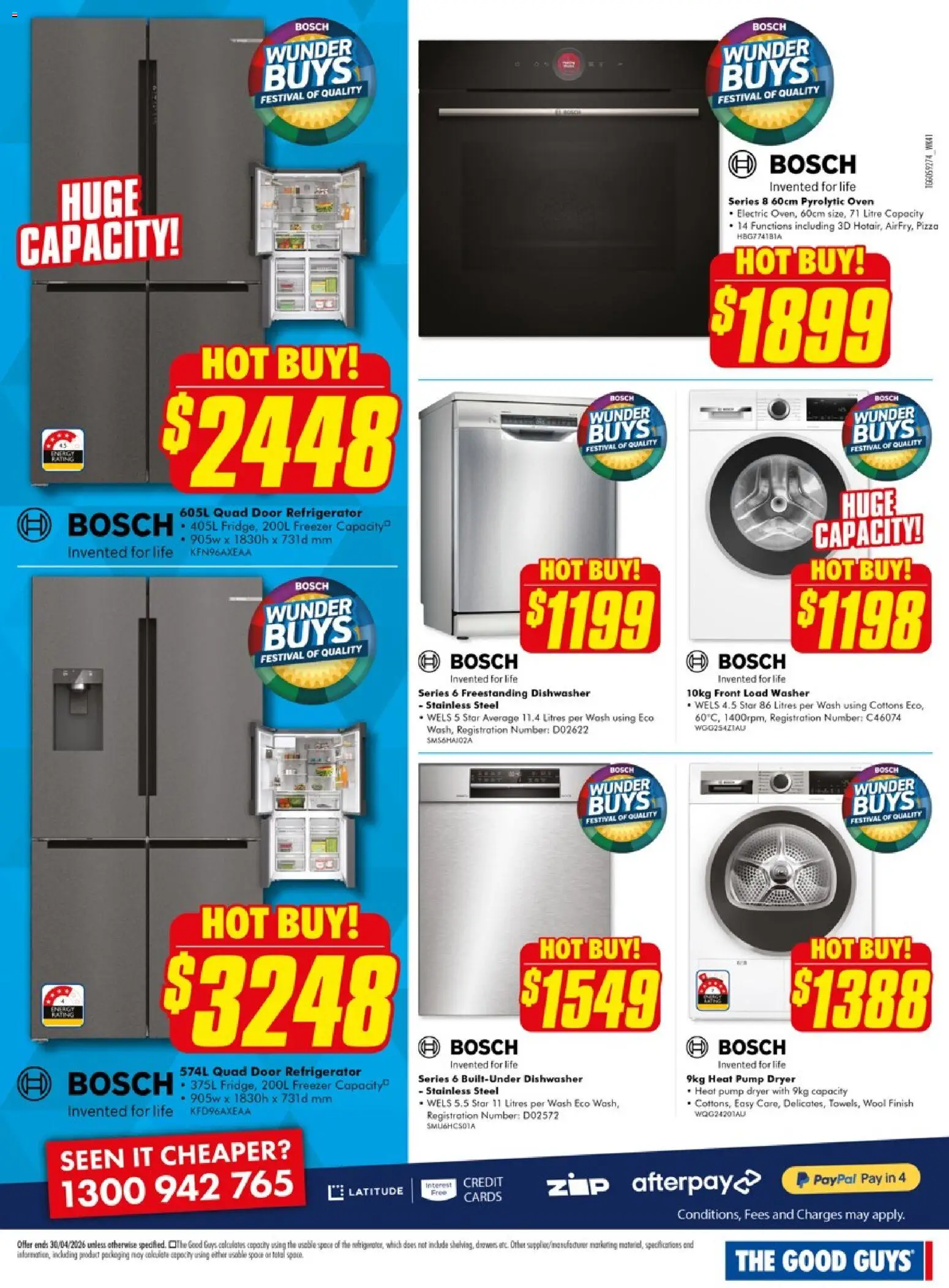 The Good Guys catalogue - valid from 08.04.2026 | Page: 2 | Products: Freezer, Refrigerator, Dryer, Dishwasher