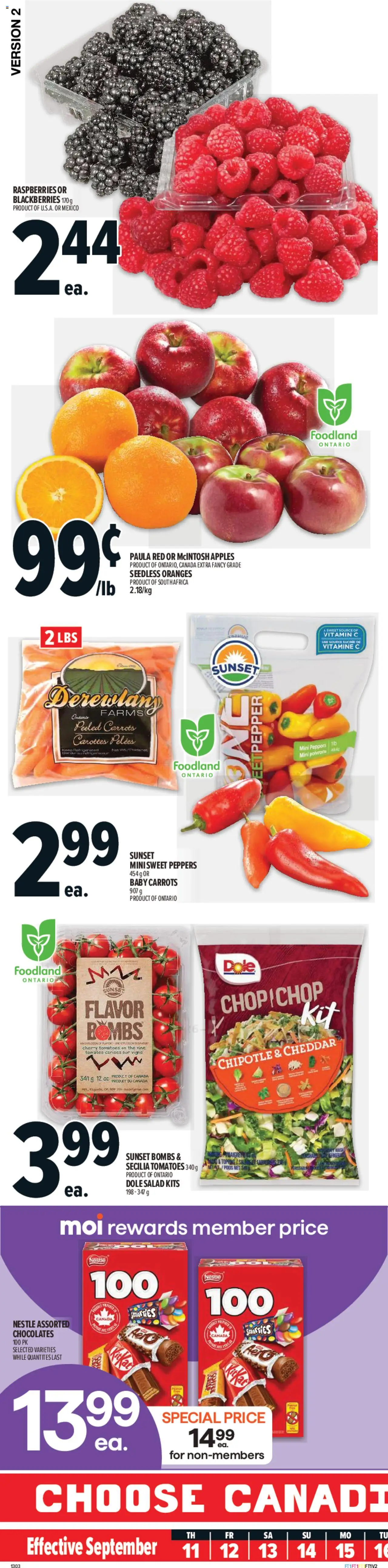 Metro flyer valid from 11.09.2025 | Page: 1 | Products: Salad, Apples, Oranges, Tomatoes