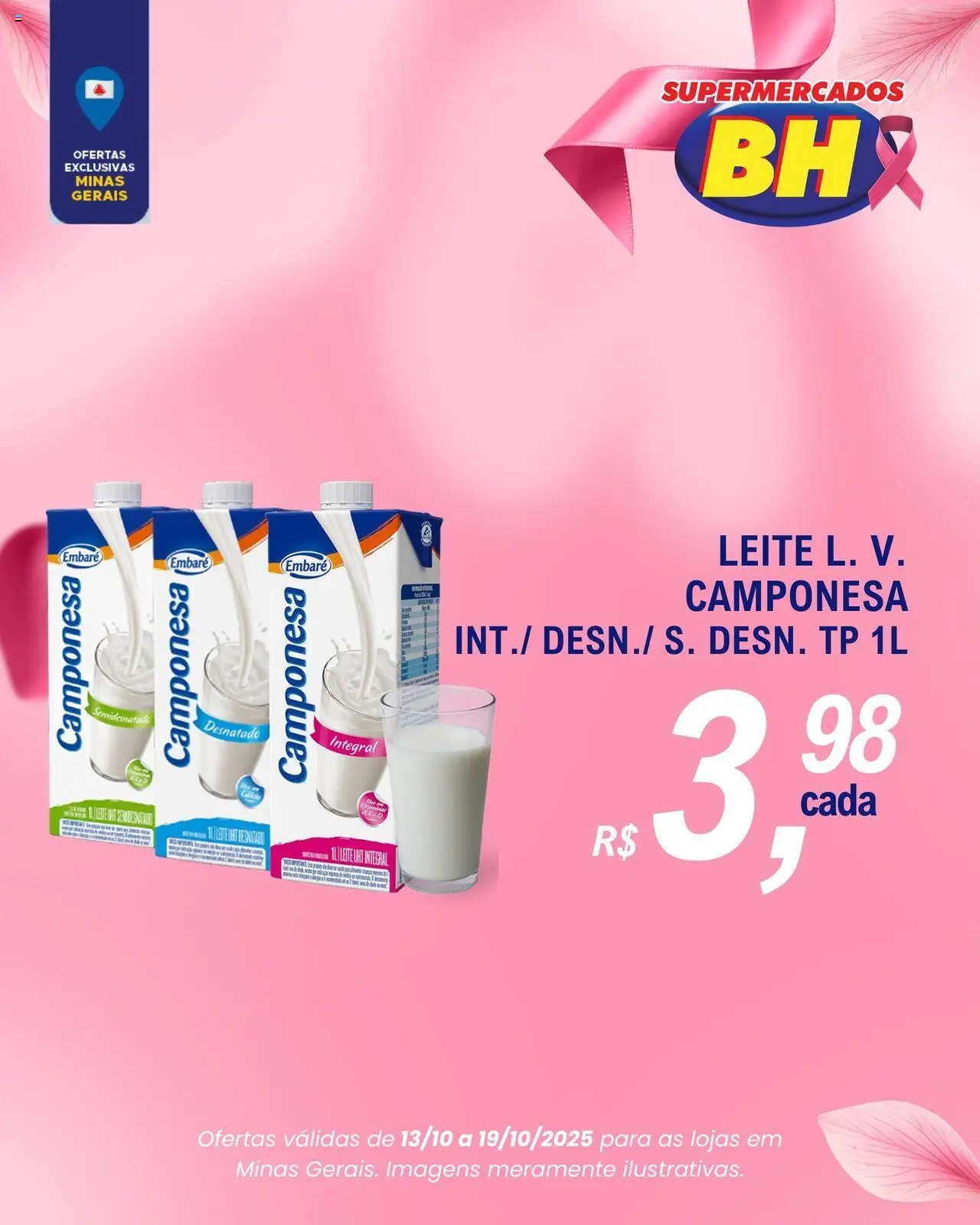 Supermercados BH Folheto - válido de 13.10.2025 | Página: 4 | Produtos: Leite