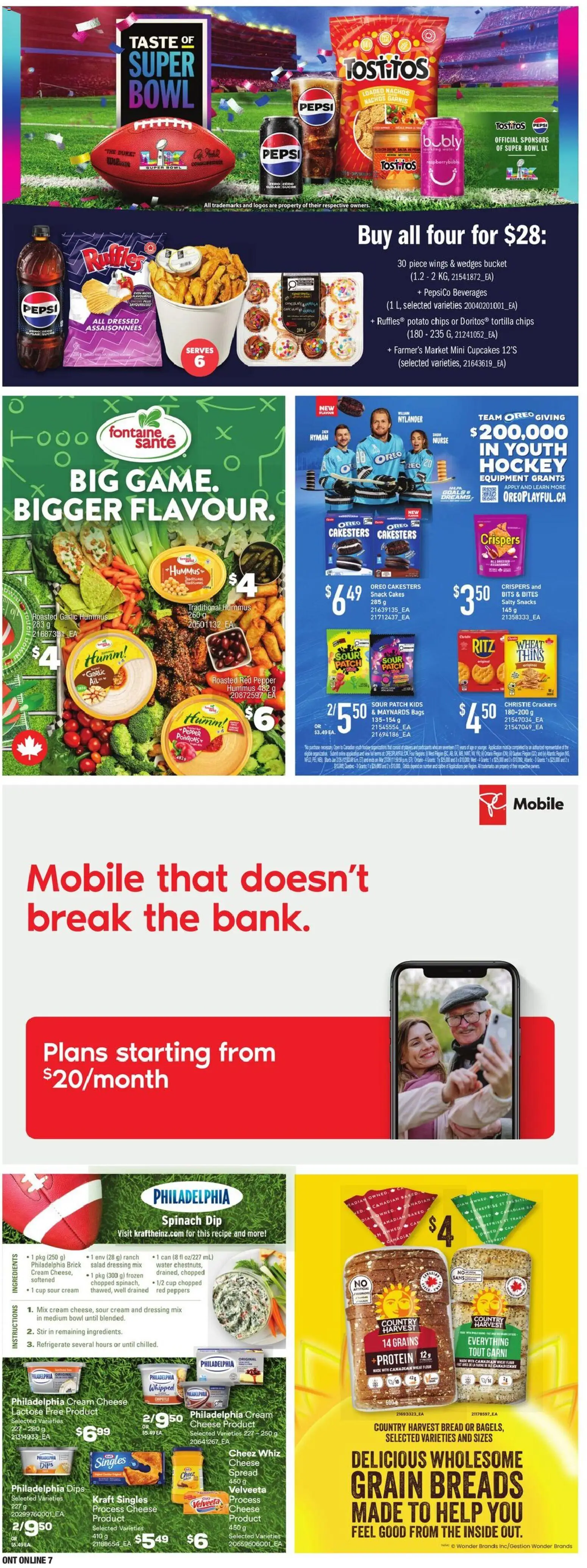 Loblaws flyer valid from 05.02.2026 | Page: 23 | Products: Sour cream, Chips, Cheese, Bread