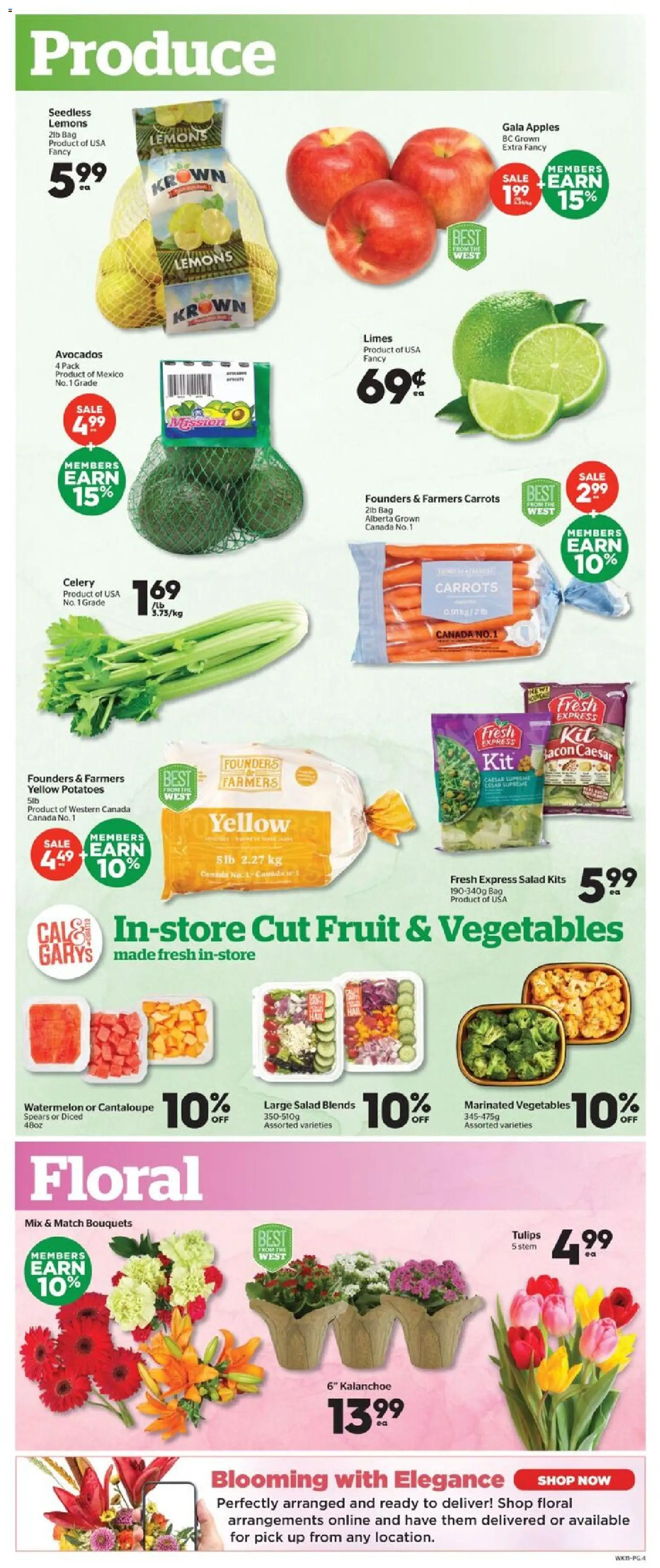 Calgary Co-op flyer valid from 15.01.2026 | Page: 4 | Products: Salad, Potatoes, Bag, Apples