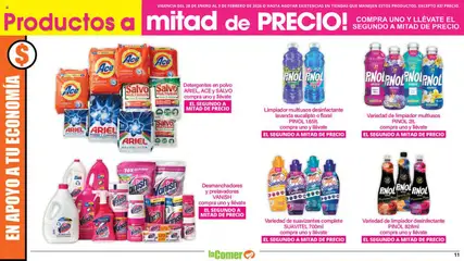 Vista previa de La Comer folleto, nuevo folleto de la tienda, válido en México a partir del 28.01.2026 | Página: 11 | Productos: Limpiador, Desinfectante, Polvo