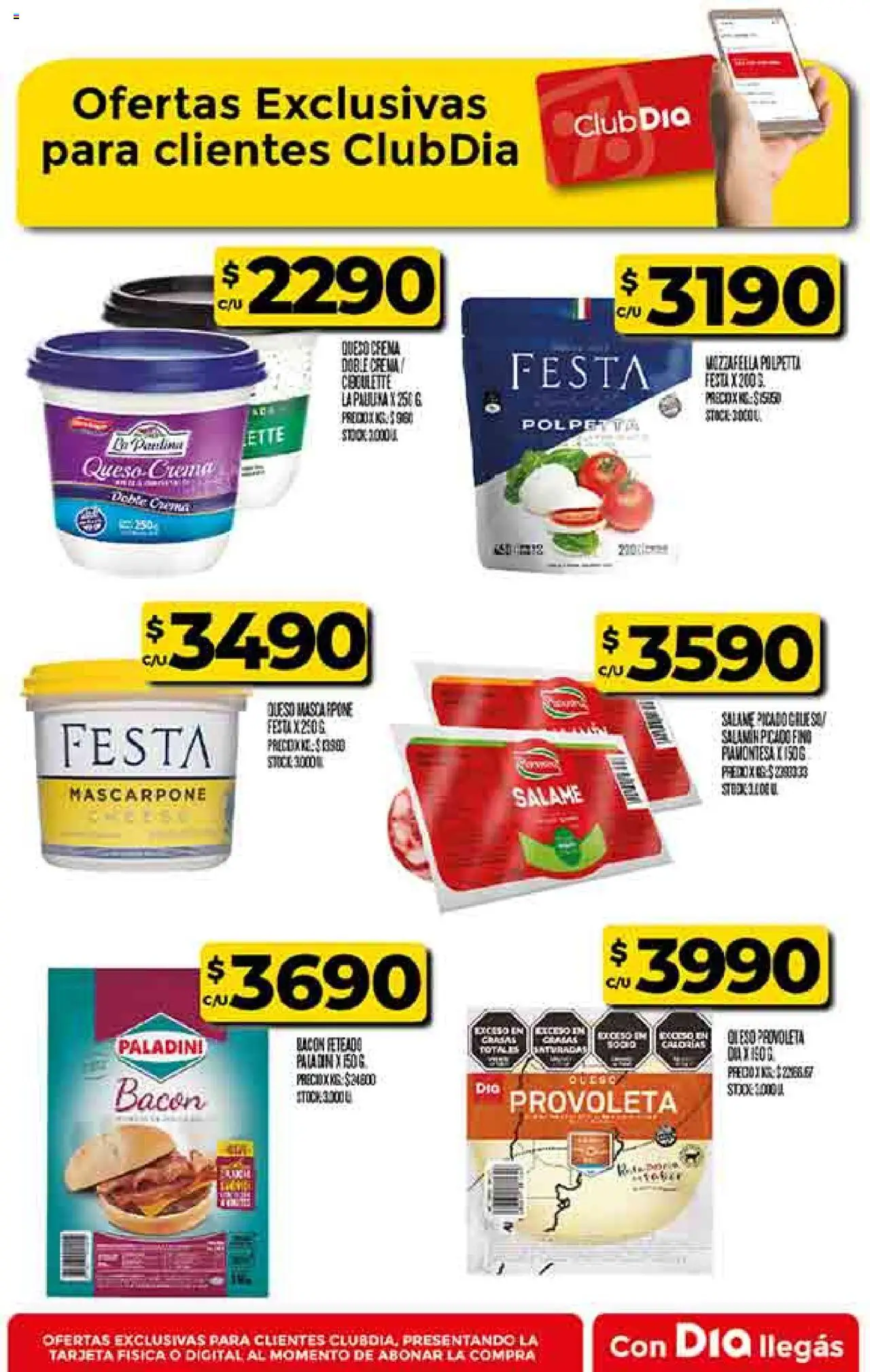 Supermercado DIA Ofertas - Salta y Jujuy │ válido desde el 20.08.2025 | Página: 34 | Productos: Queso crema, Queso, Salame, Crema