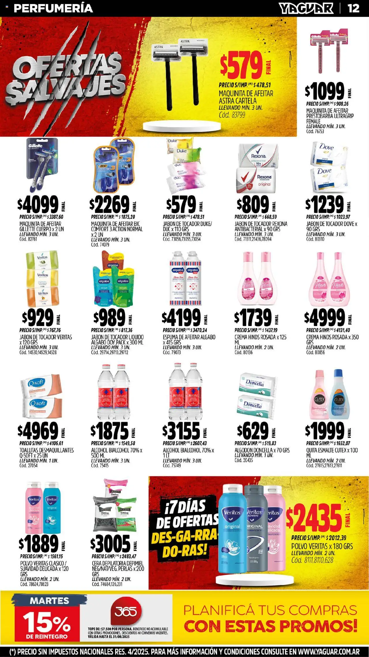 Yaguar - Neuquén │ válido desde el 11.08.2025 | Página: 13 | Productos: Polvo, Espuma, Cera, Crema