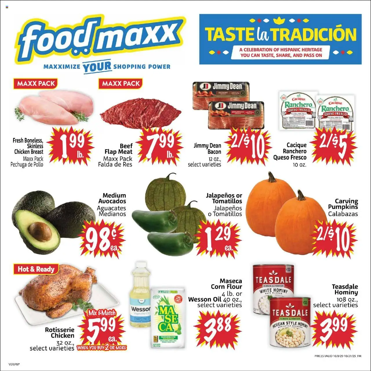FoodMaxx Weekly Ad - NV - valid from 08.10.2025 | Page: 1 | Products: Corn, Oil, Beef