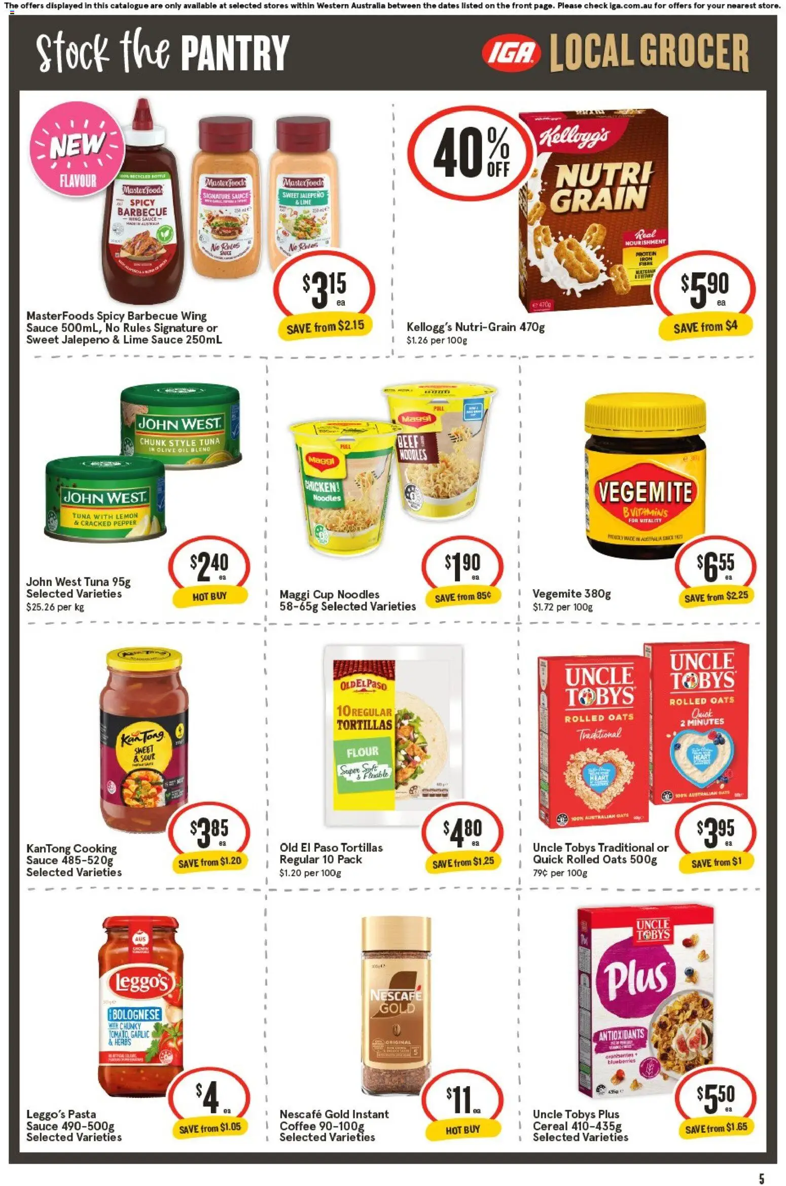 IGA catalogue - valid from 29.10.2025 | Page: 5 | Products: Oil, Coffee, Pasta, Pepper