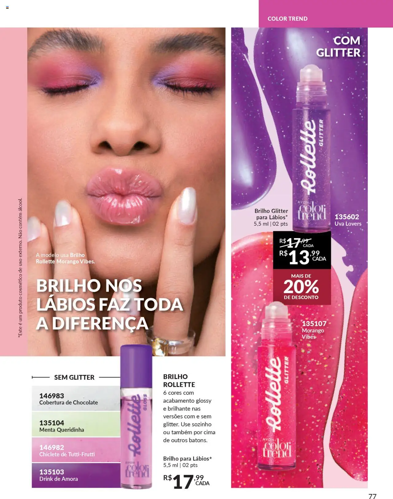 Avon Folheto - válido de 13.08.2025 | Página: 77 | Produtos: Chocolate, Chiclete