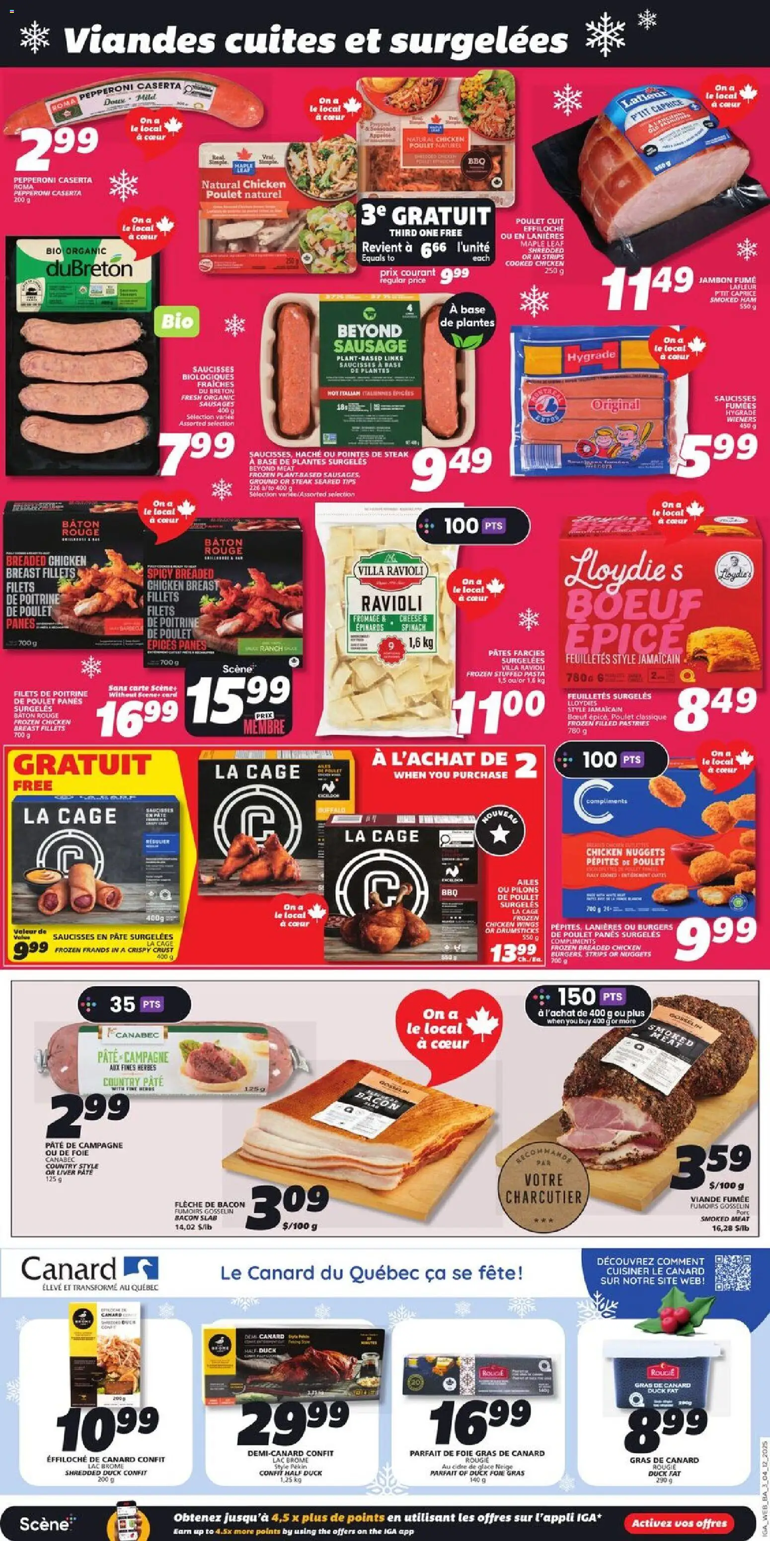 IGA flyer valid from 04.12.2025 | Page: 5 | Products: Pasta, Chicken wings, Cheese, Ham