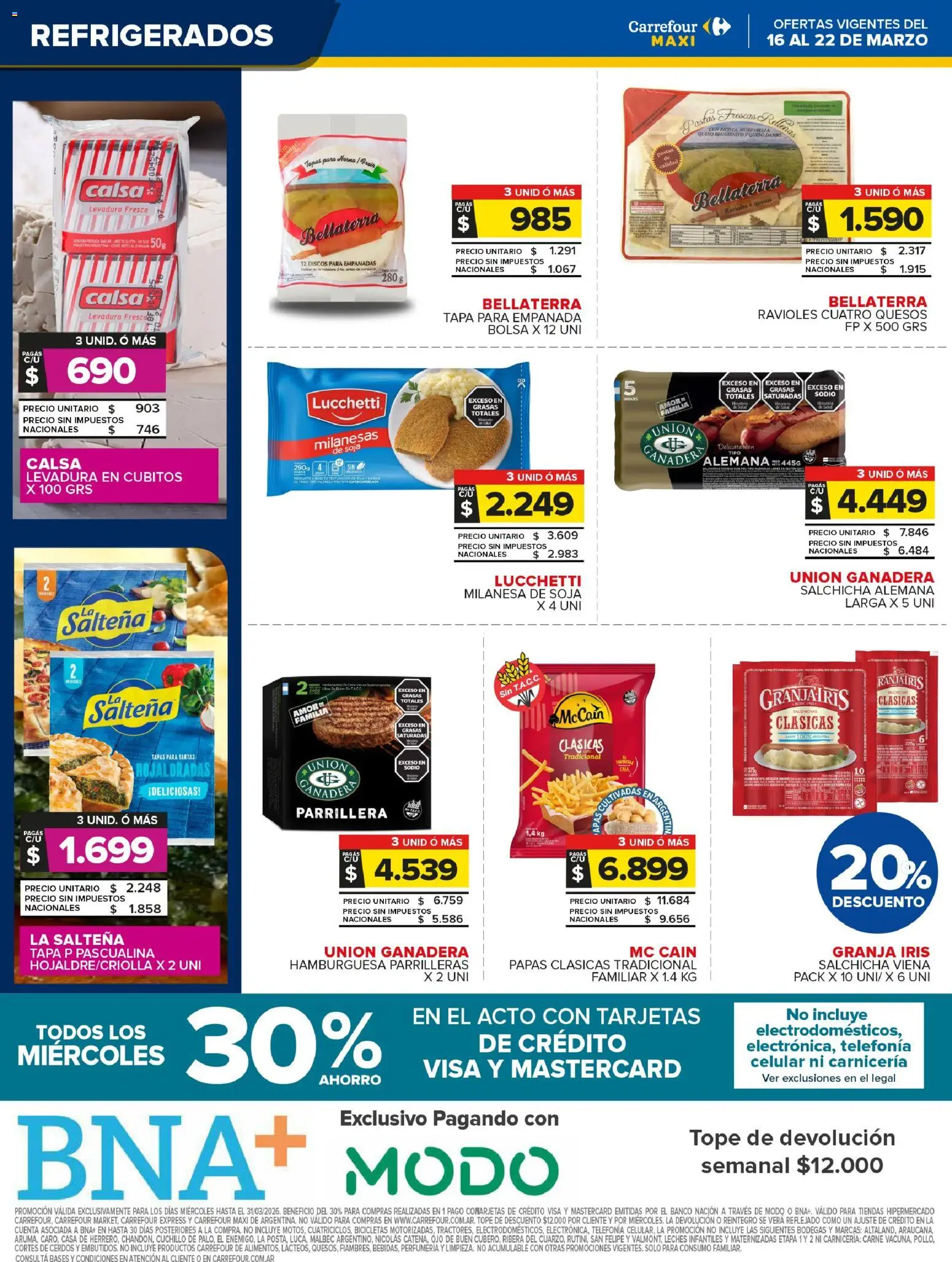 Carrefour Maxi catálogo │ válido desde el 16.03.2026 | Página: 11 | Productos: Bolsa, Muzzarella, Queso, Ravioles