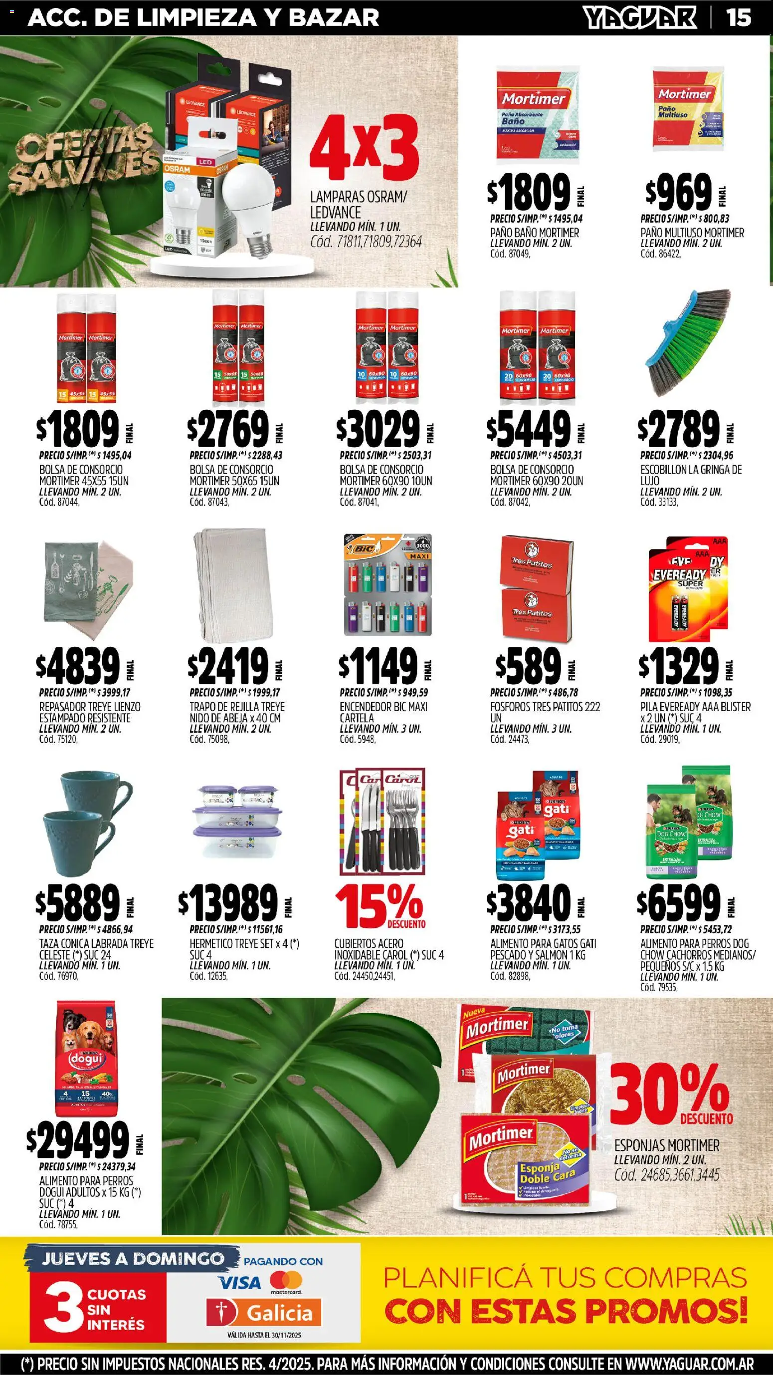 Yaguar - Trelew │ válido desde el 03.11.2025 | Página: 17 | Productos: Pila, Bolsa, Taza, Esponja