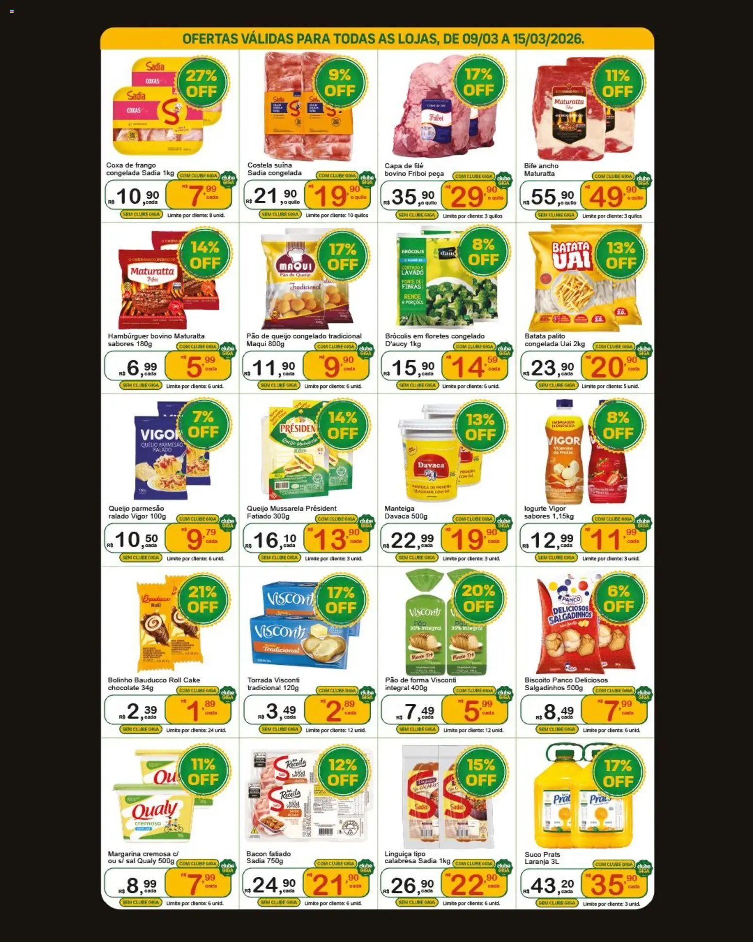 GIGA Atacado Folheto - válido de 09.03.2026 | Página: 2 | Produtos: Suco, Salgadinhos, Pão de forma, Suco prats