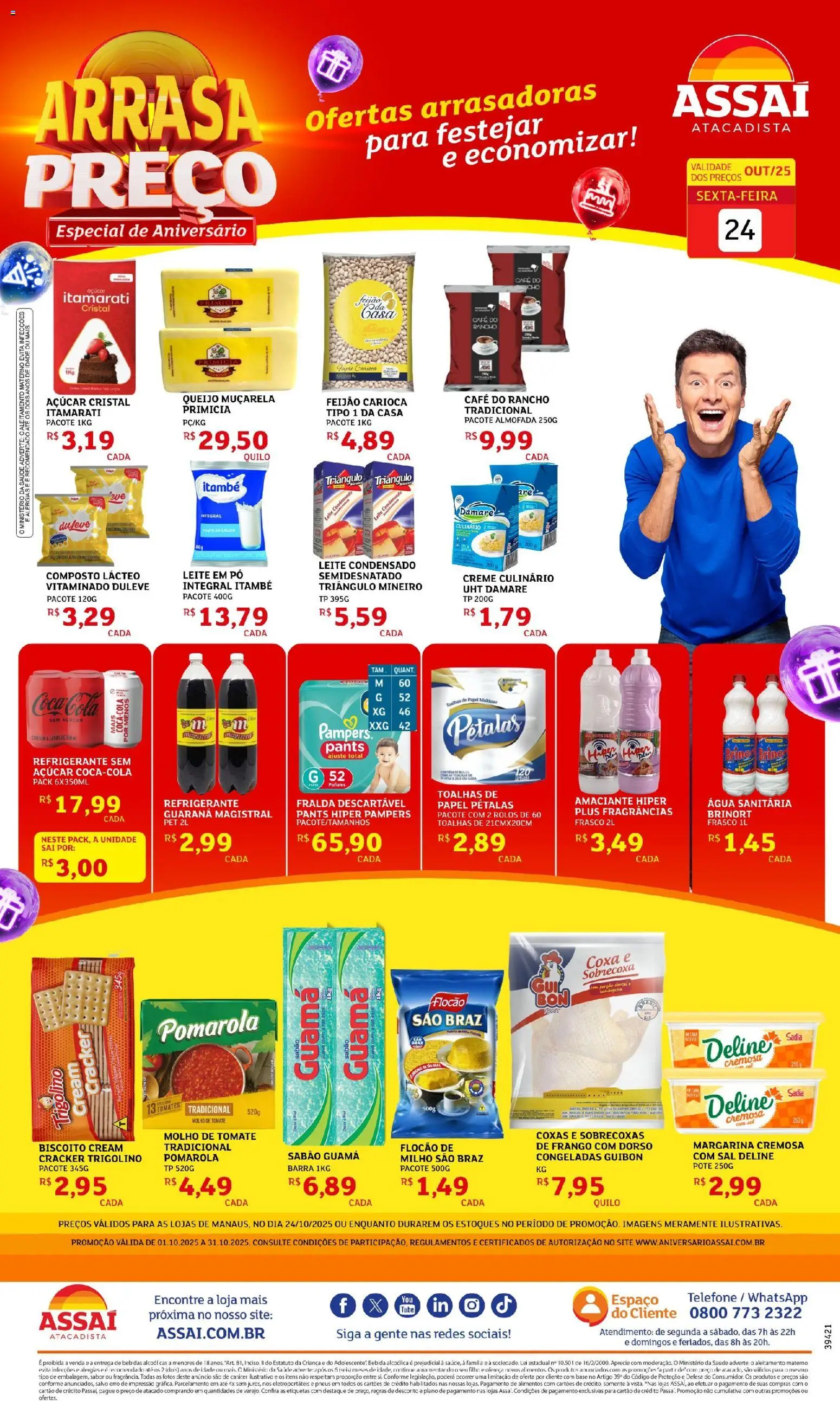 Assaí Atacadista Folheto - válido de 24.10.2025 | Página: 1 | Produtos: Café, Pneus, Frango, Leite condensado