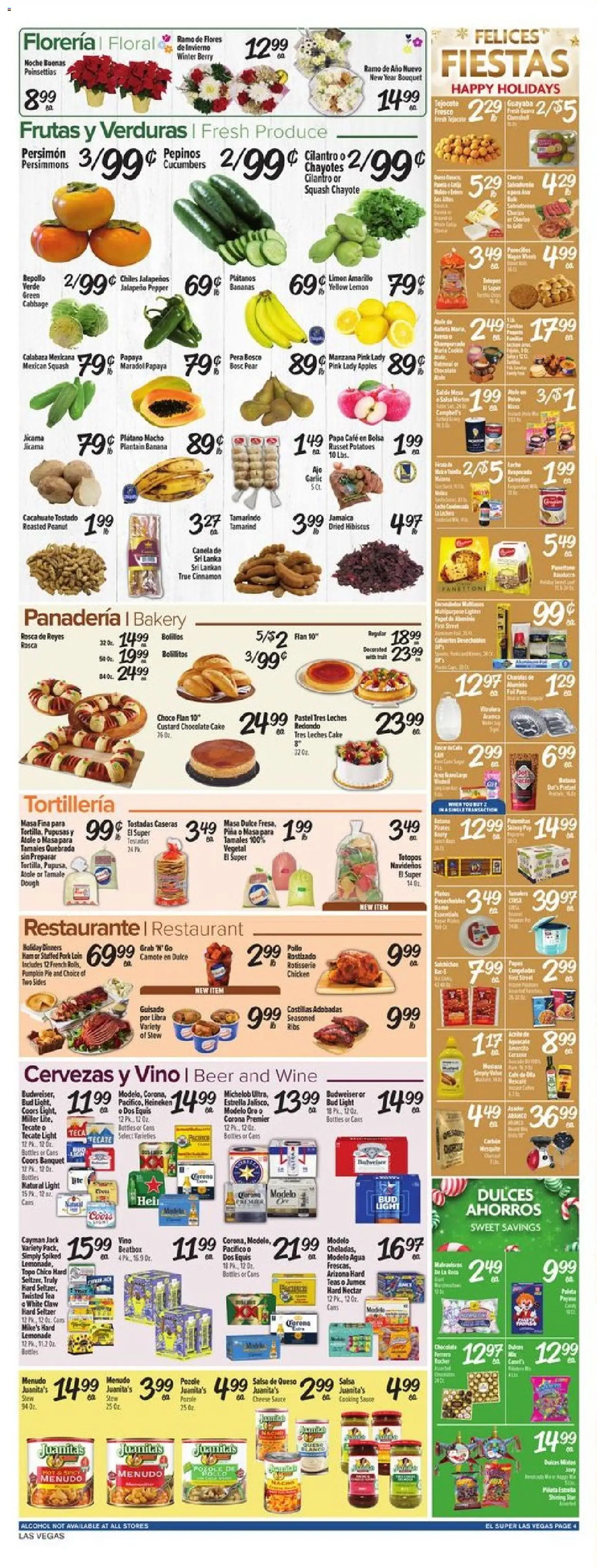 El Super Weekly Ad - NV - valid from 24.12.2025 | Page: 4 | Products: Squash, Cheese, Cucumbers, Garlic