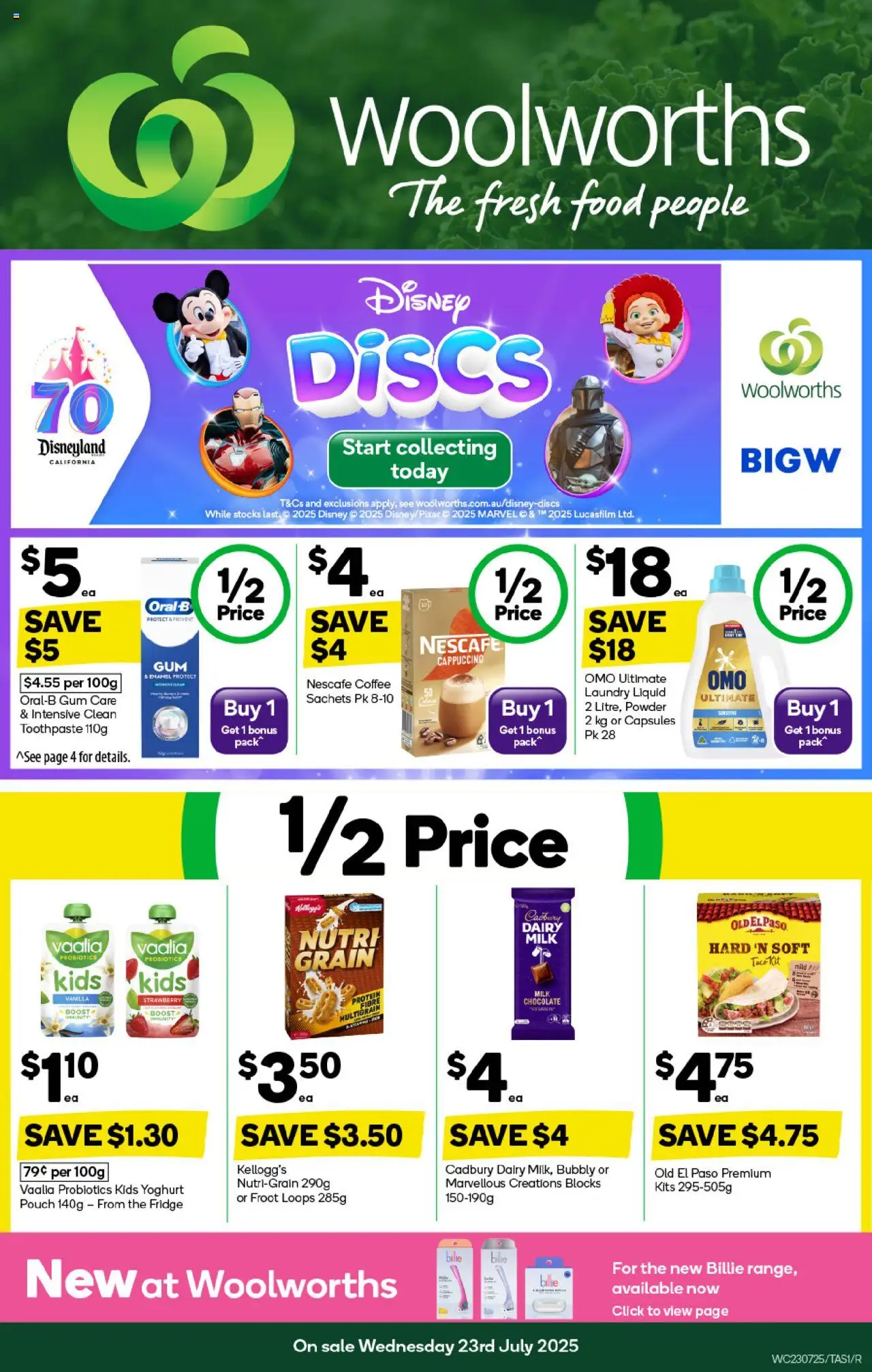 Woolworths catalogue - valid from 23.07.2025 | Page: 1 | Products: Powder, Gum, Nescafe, Fridge
