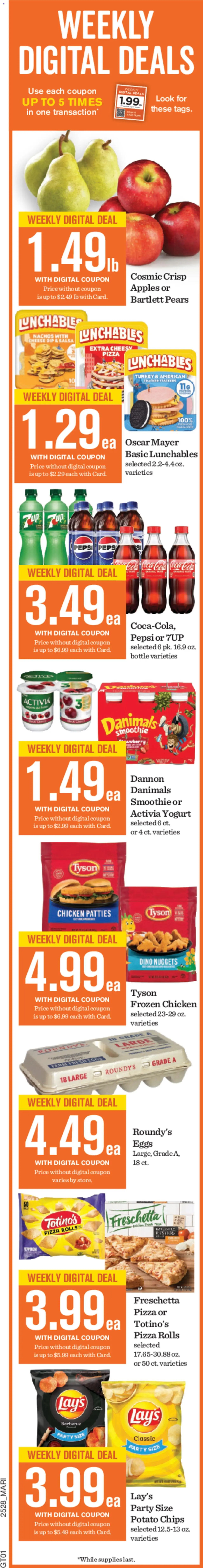 Mariano's Weekly Ad - valid from 13.08.2025 | Page: 3 | Products: Cheese, Yogurt, Pizza, Apples